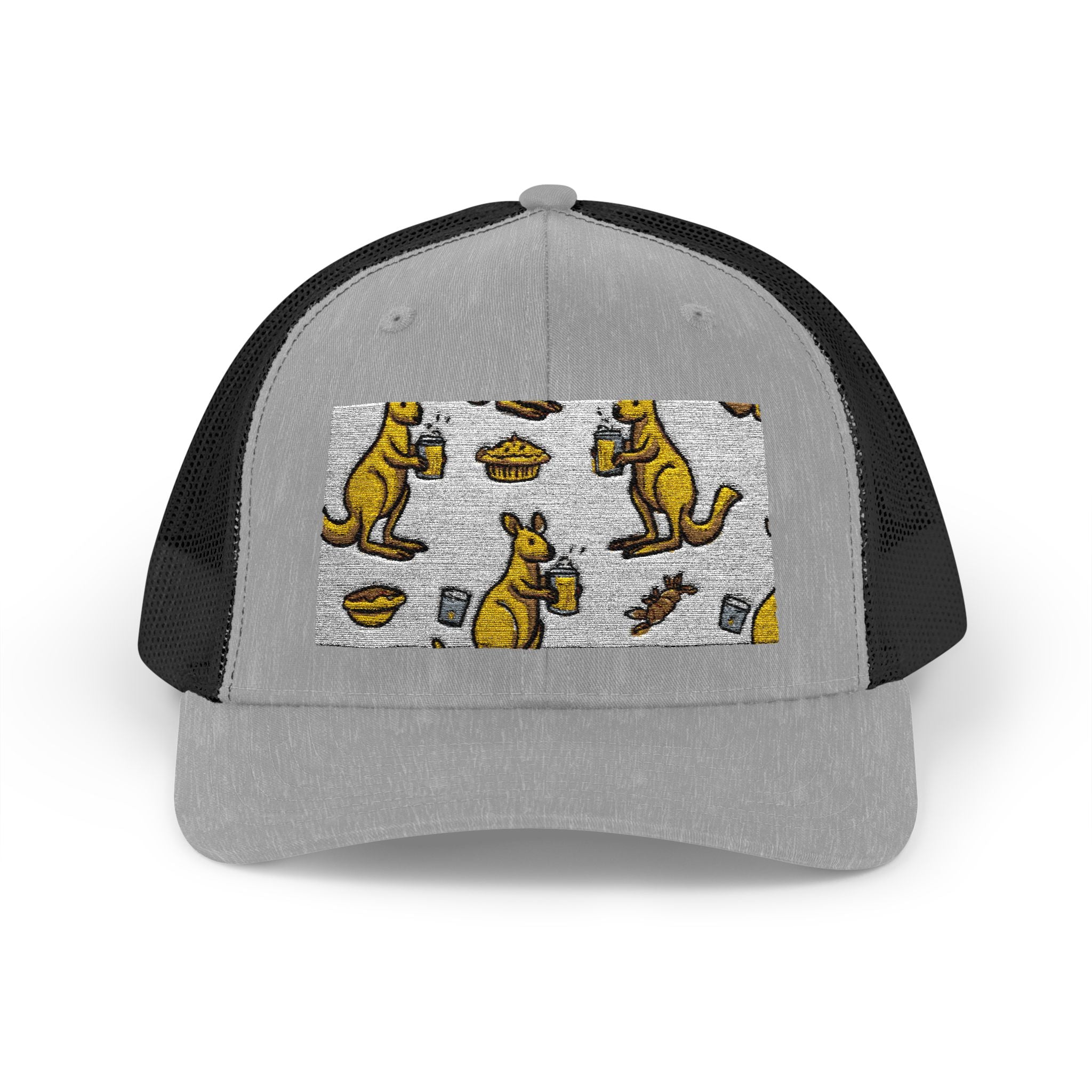 Kangaroo Pattern Snapback Cap, Fun Trucker Hat, Casual Summer Accessory, Gift for Animal Lovers, Unique Outdoor Wear
