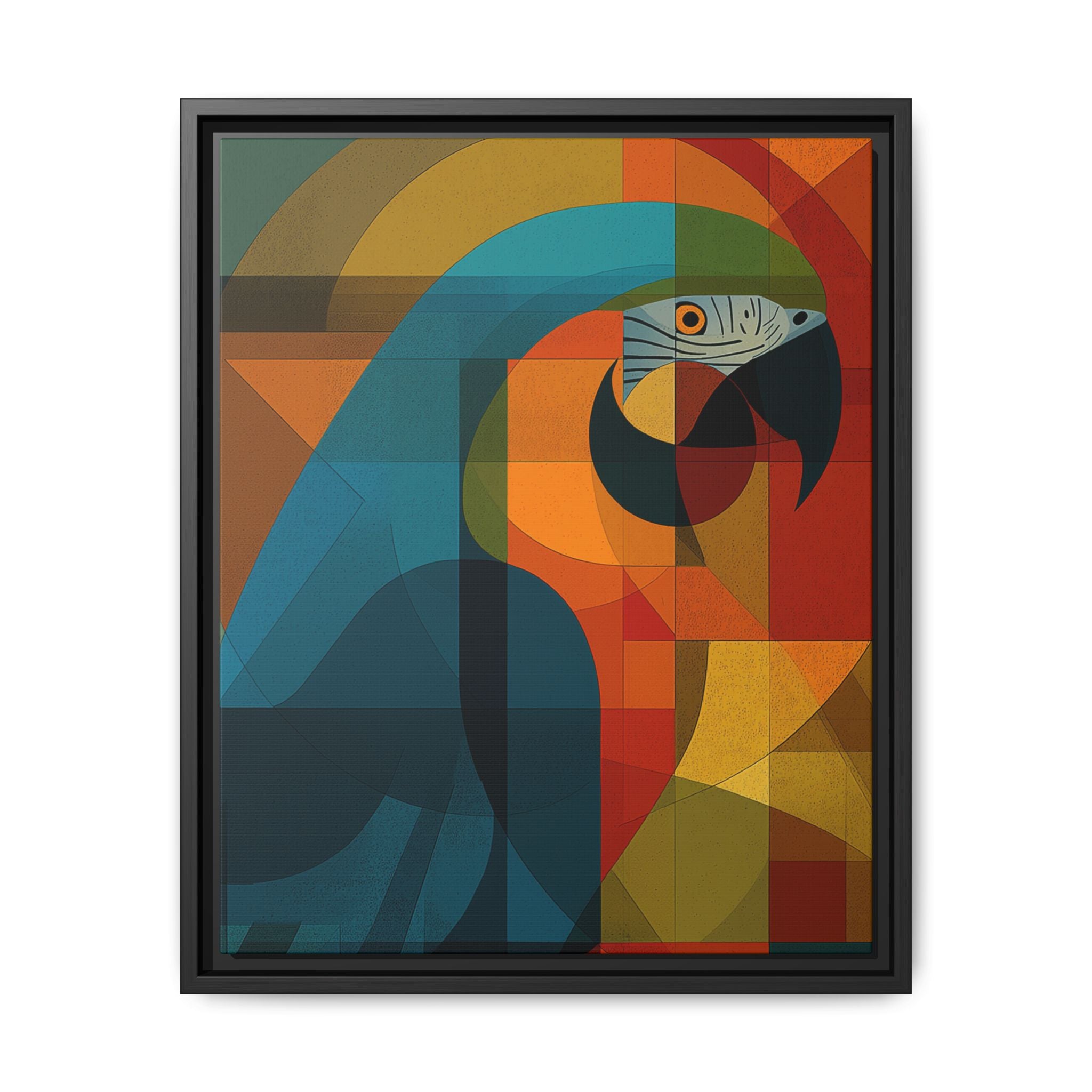 Prismatic Macaw: Geometric Avian Portrait, Cubist Color Composition   |    Custom Orders Available