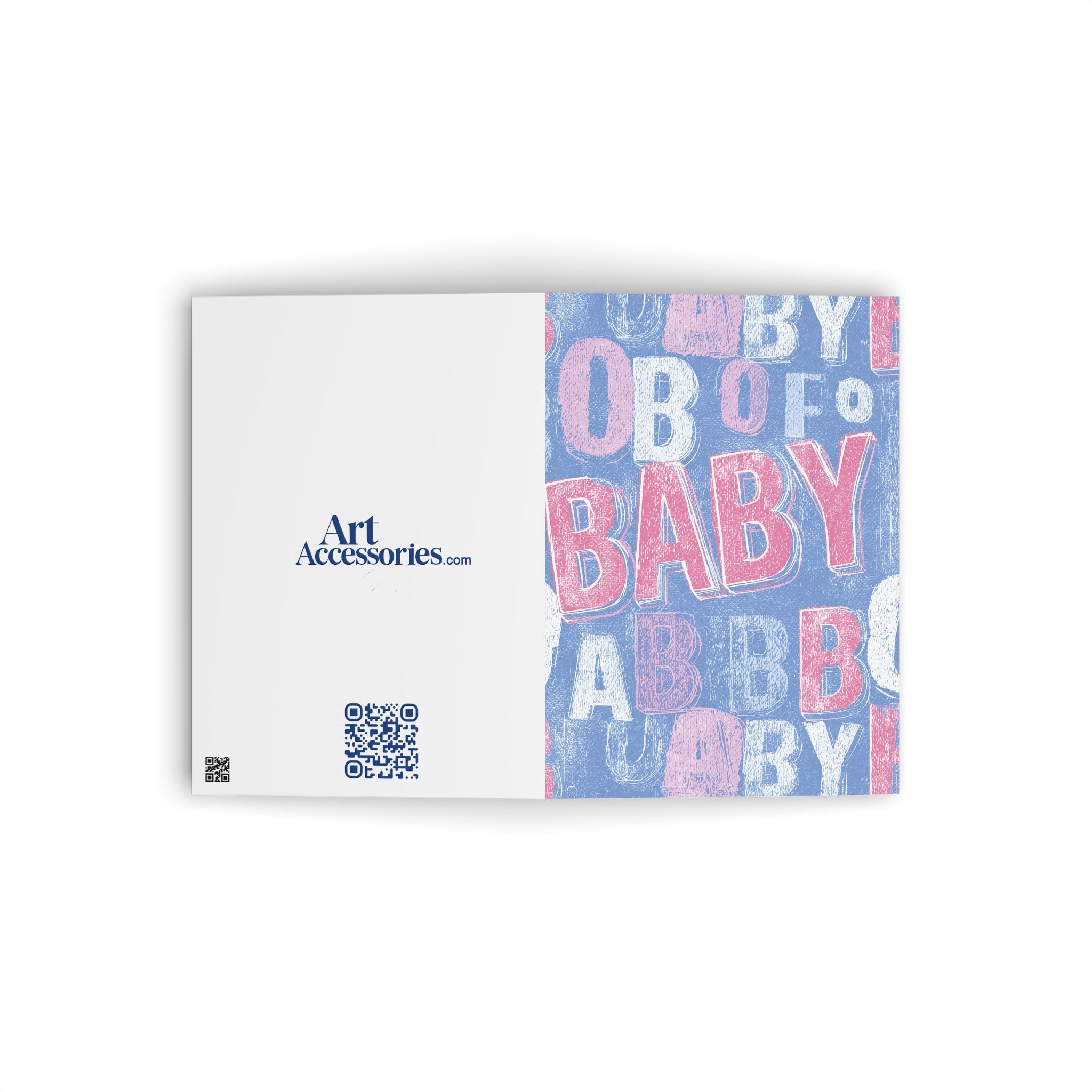 Baby Shower Greeting Card — Pink & Blue Chalk Lettering Design