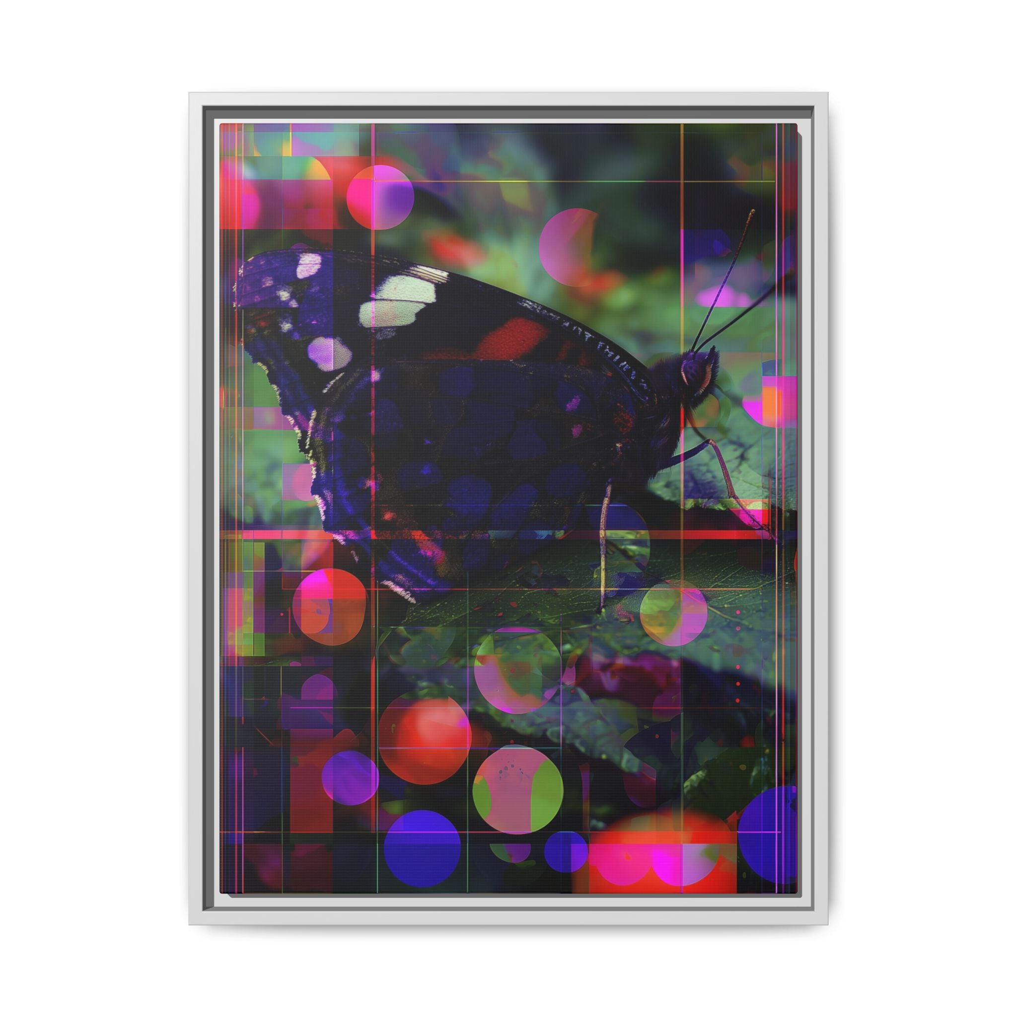 Geometric Butterfly Framed Print: Digital Glitch Butterfly Art, Geometric Nature Photography   |  Personalized & Custom Orders Available