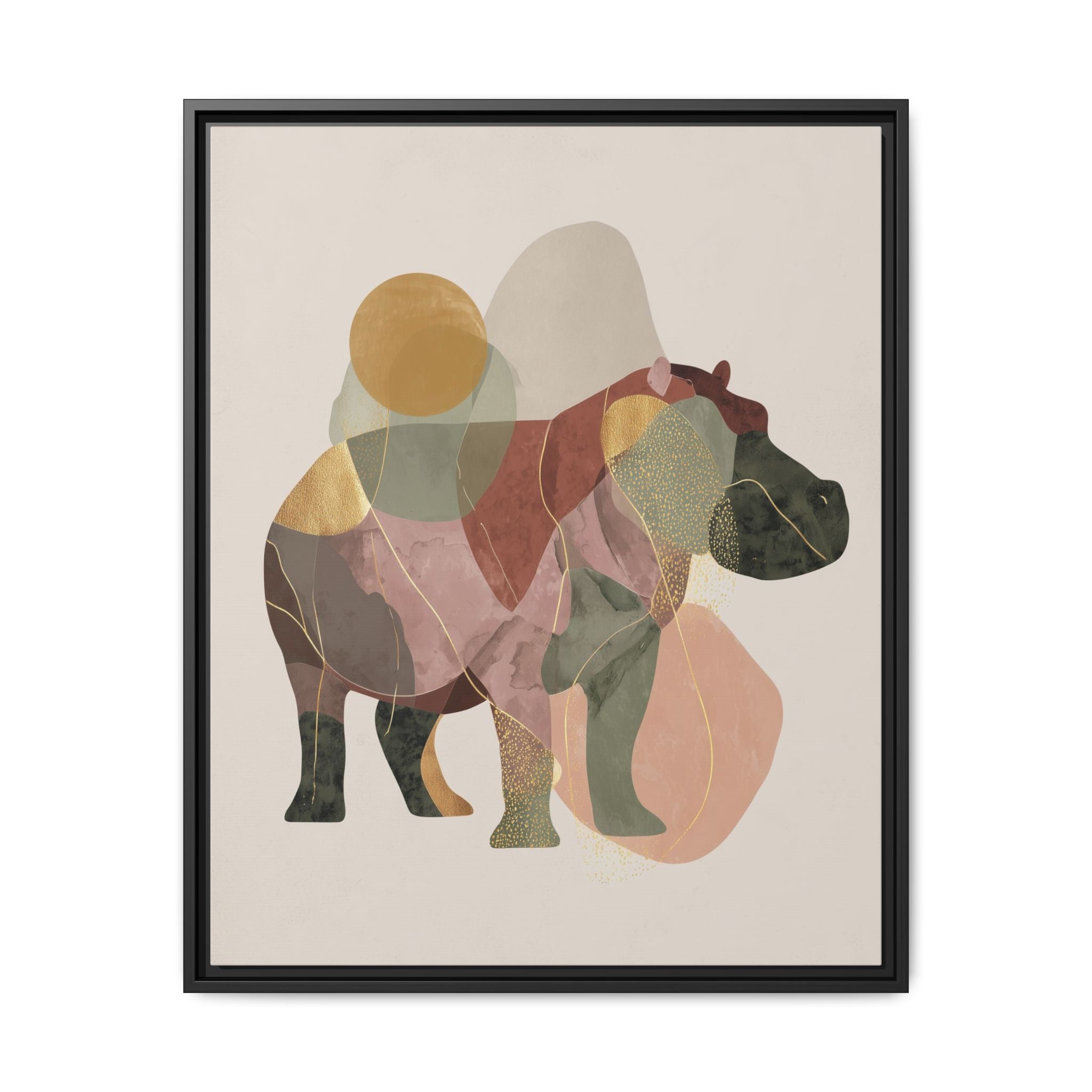 Geometric Harmony: Abstract Hippo Silhouette, Modern Minimalist Animal Art   |    Custom Orders Available