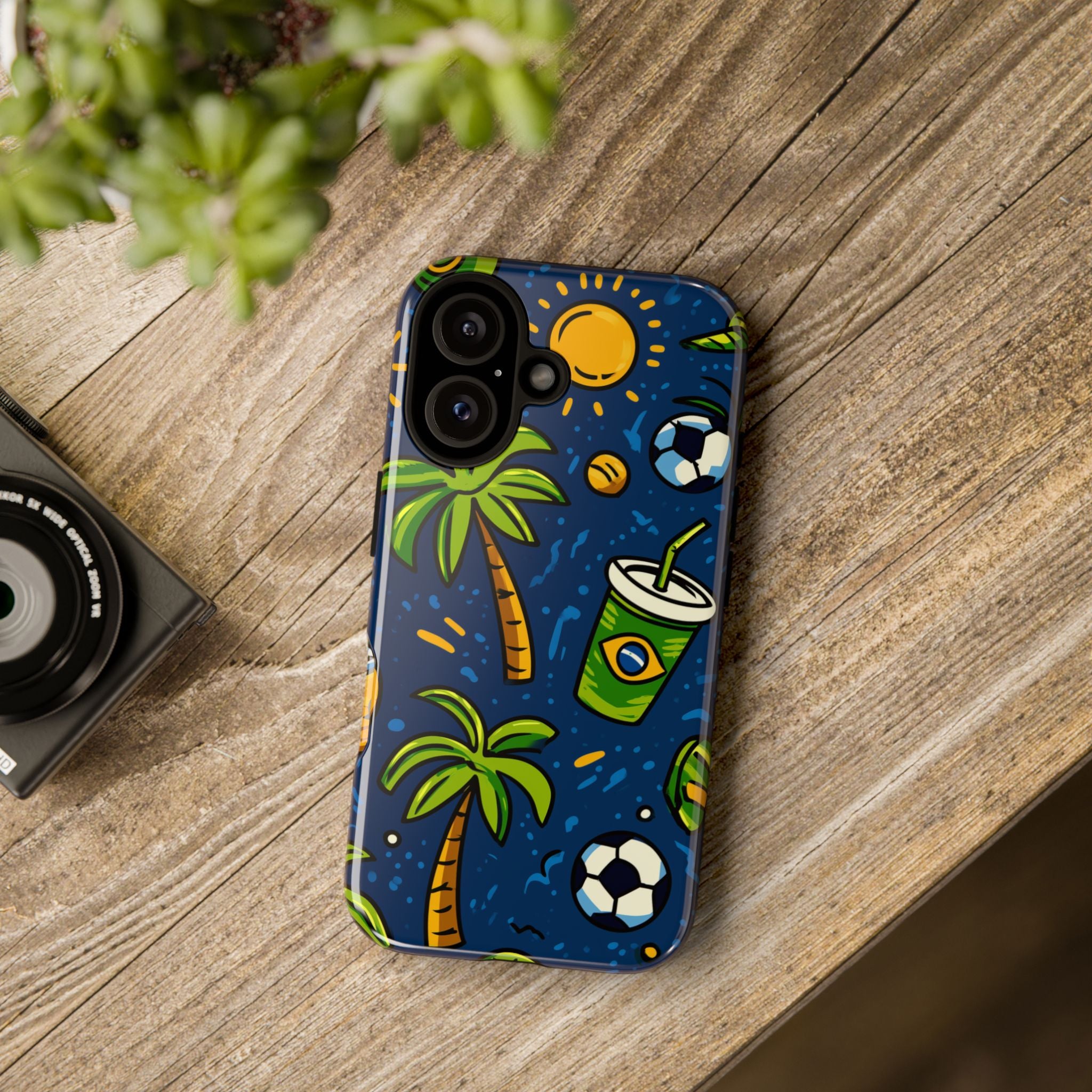 Brazil Tough Cases: Sporty Tropical Phone Case, Fun Beach Vibe Phone Accessory, Summer Travel Gift, Colorful Phone Cover, Casual Style Tech
