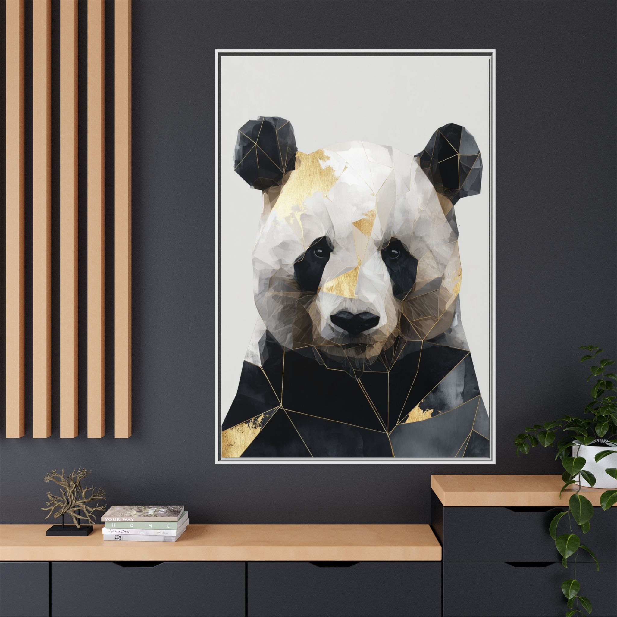 Fractal Panda: Geometric Digital Art, Low Poly Wildlife Portrait   |  Personalized & Custom Orders Available