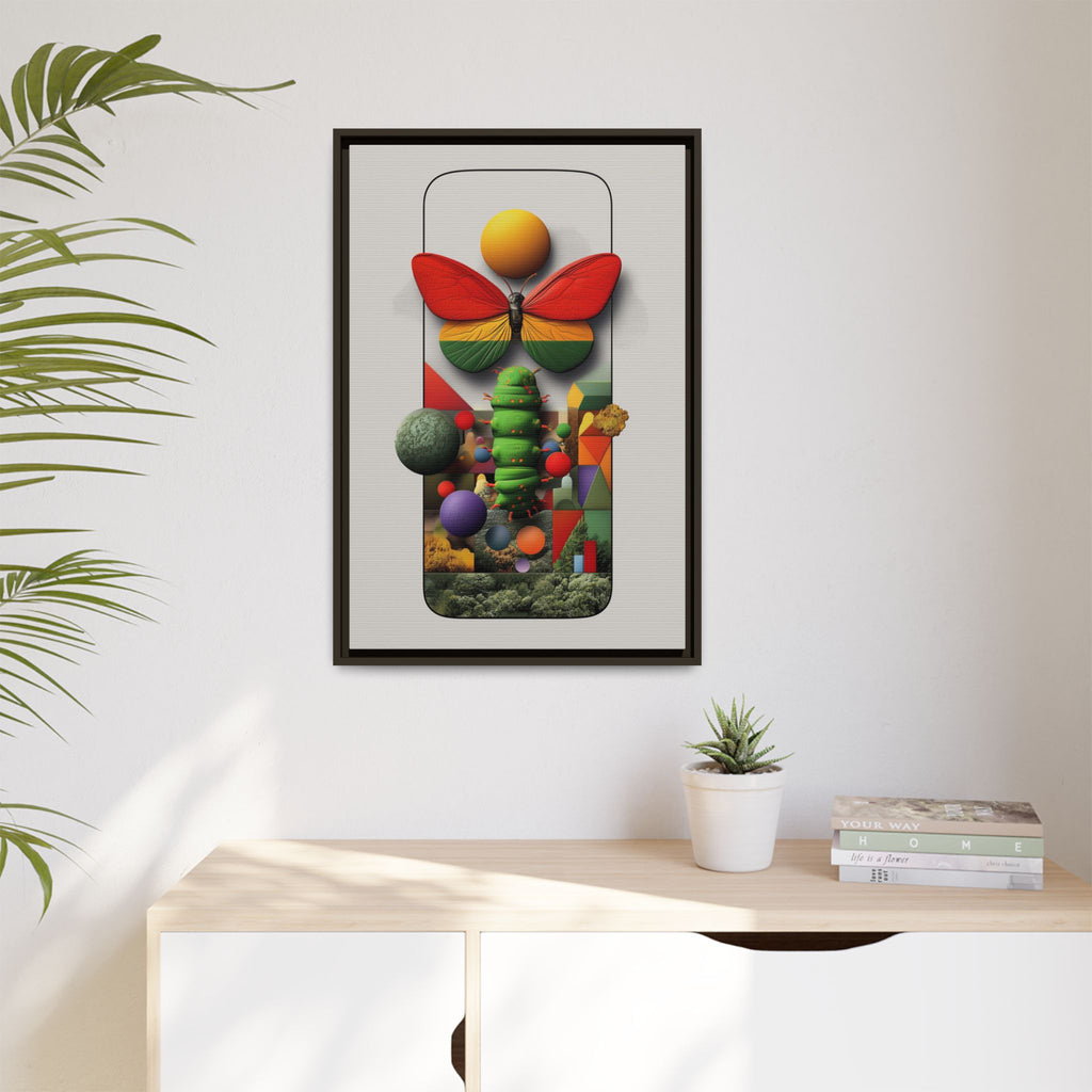 Metamorphosis Framed Print : Geometric Nature Transformation, Vibrant Butterfly Composition   |  Personalized & Custom Orders Available