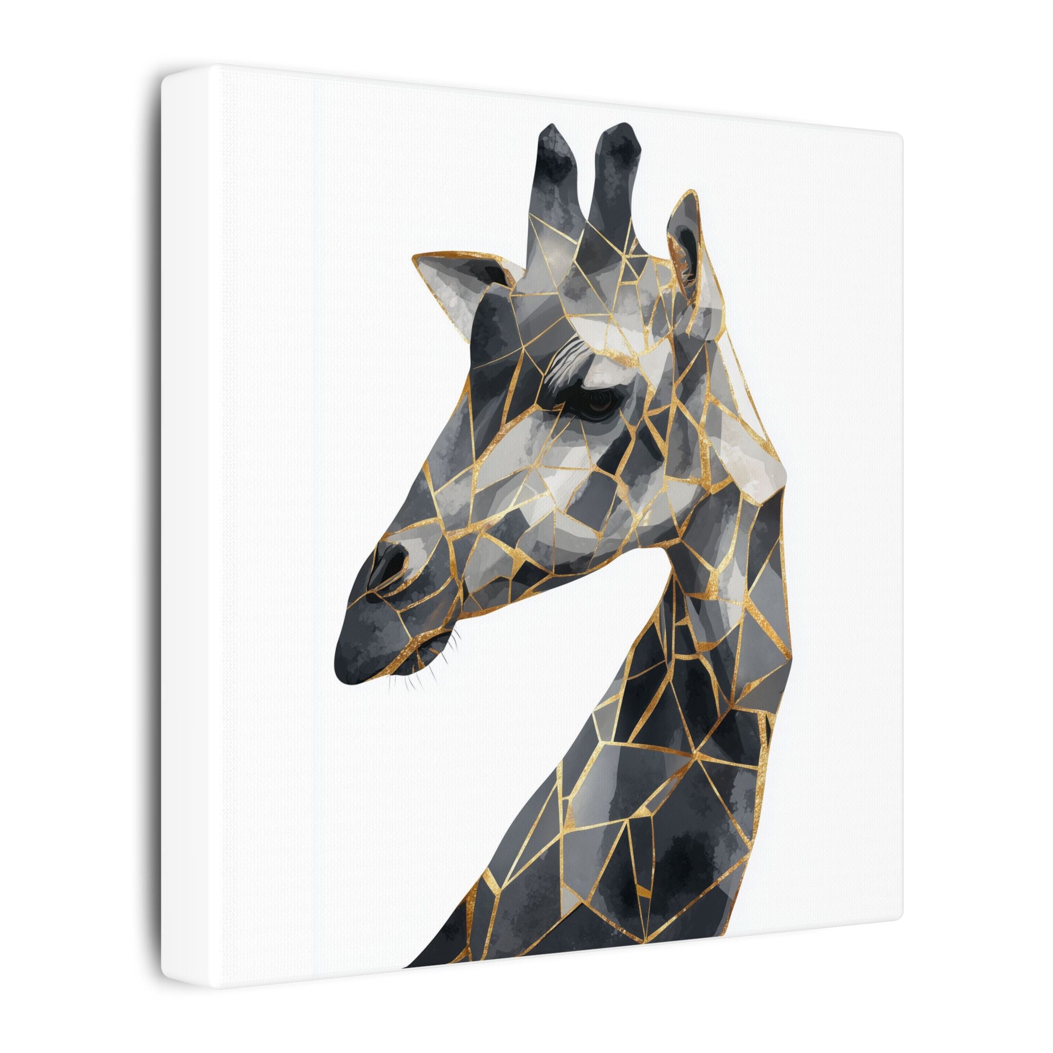 Geometric Giraffe: Modern Mosaic Art, Angular Wildlife Portrait, Monochromatic Polygon Design   |  Personalized & Custom Orders Available
