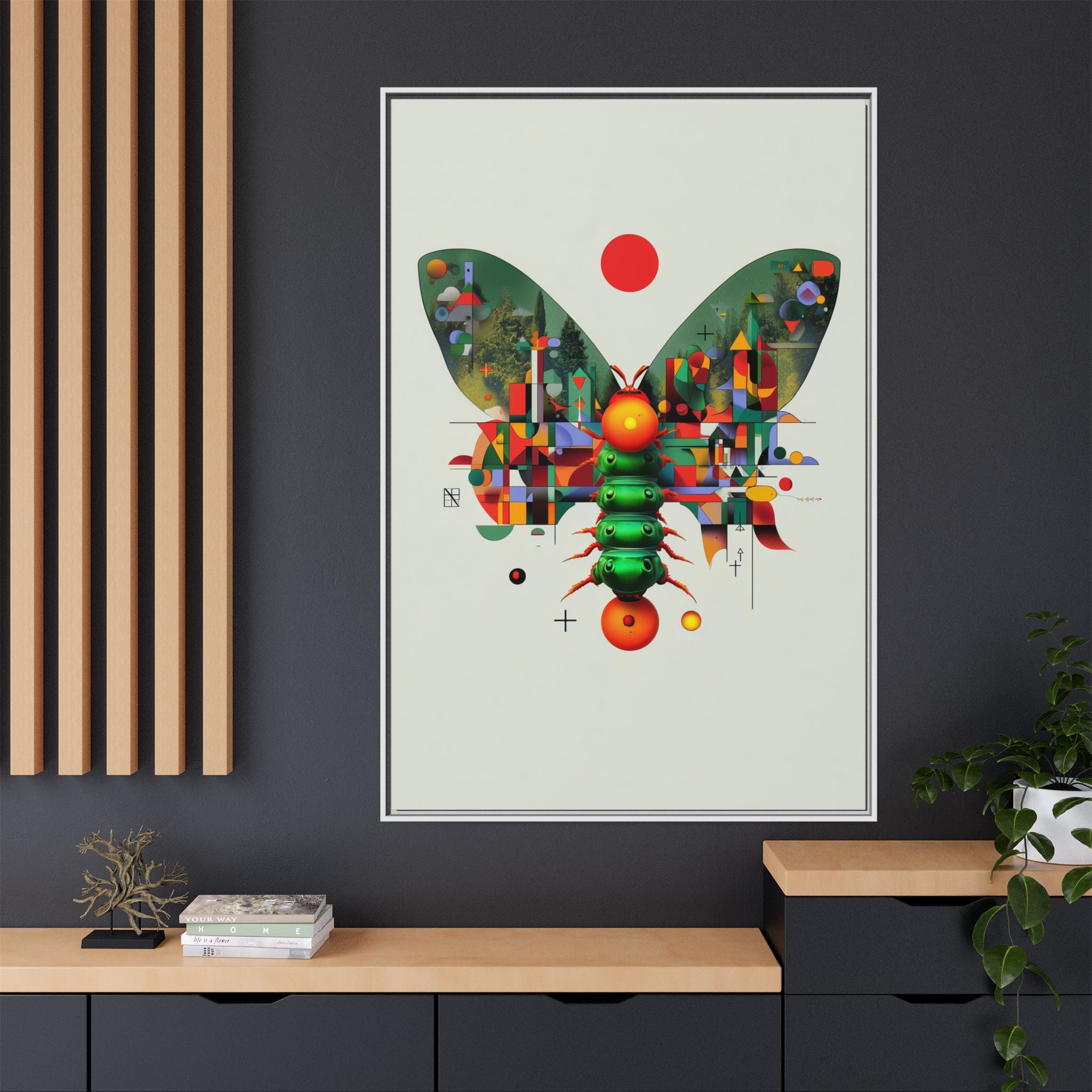 Digital Butterfly Framed Print, Cubist Architectural Abstraction   |  Personalized & Custom Orders Available