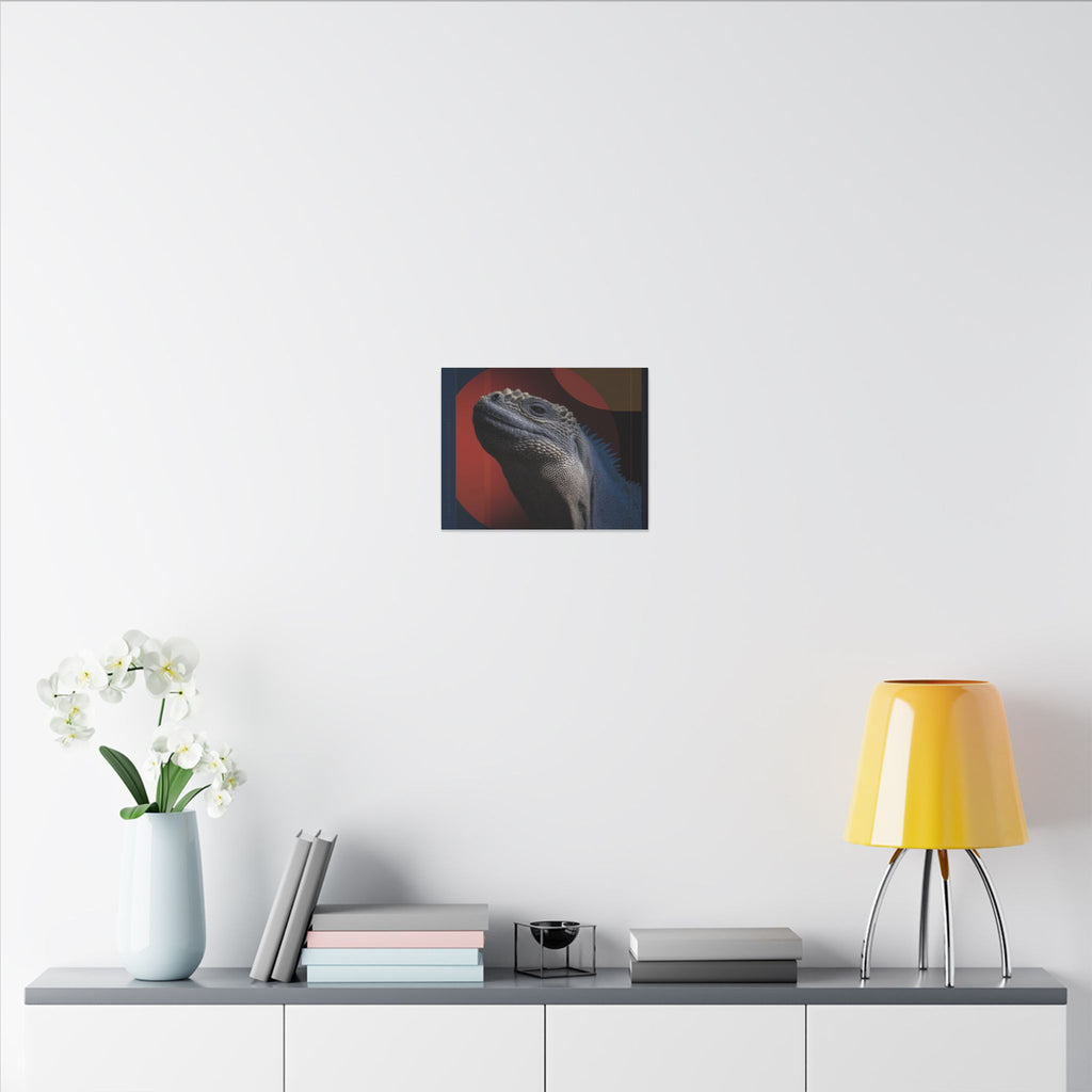 Marine Iguana Canvas: Reptilian Portrait, Digital Naturalism   |    Custom Orders Available