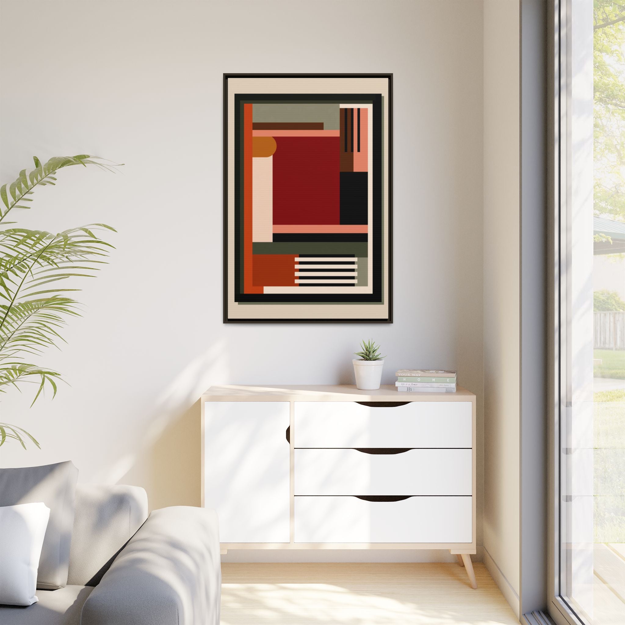 Architectural Geometries: Modern Abstract Composition, Bauhaus-Inspired Design, Geometric Color Blocking   |   Custom Orders Accepted