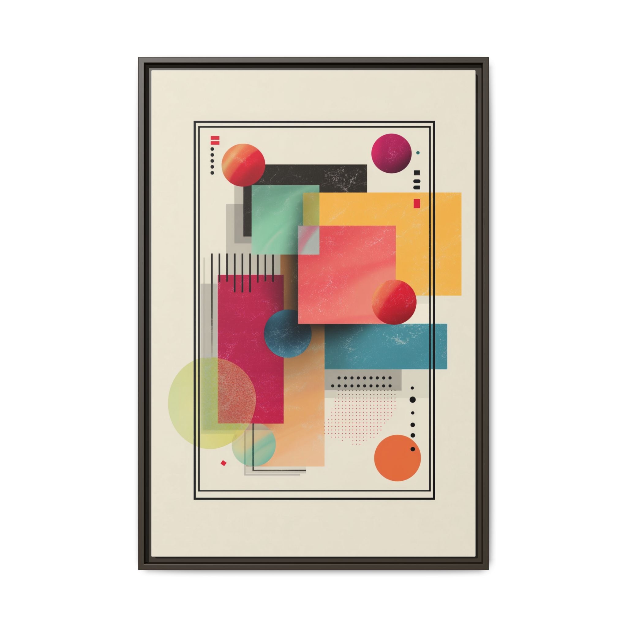 Geometric Harmony: Bauhaus Intersections, Digital Abstract Layers, Contemporary Color Palette   |   Custom Orders Accepted