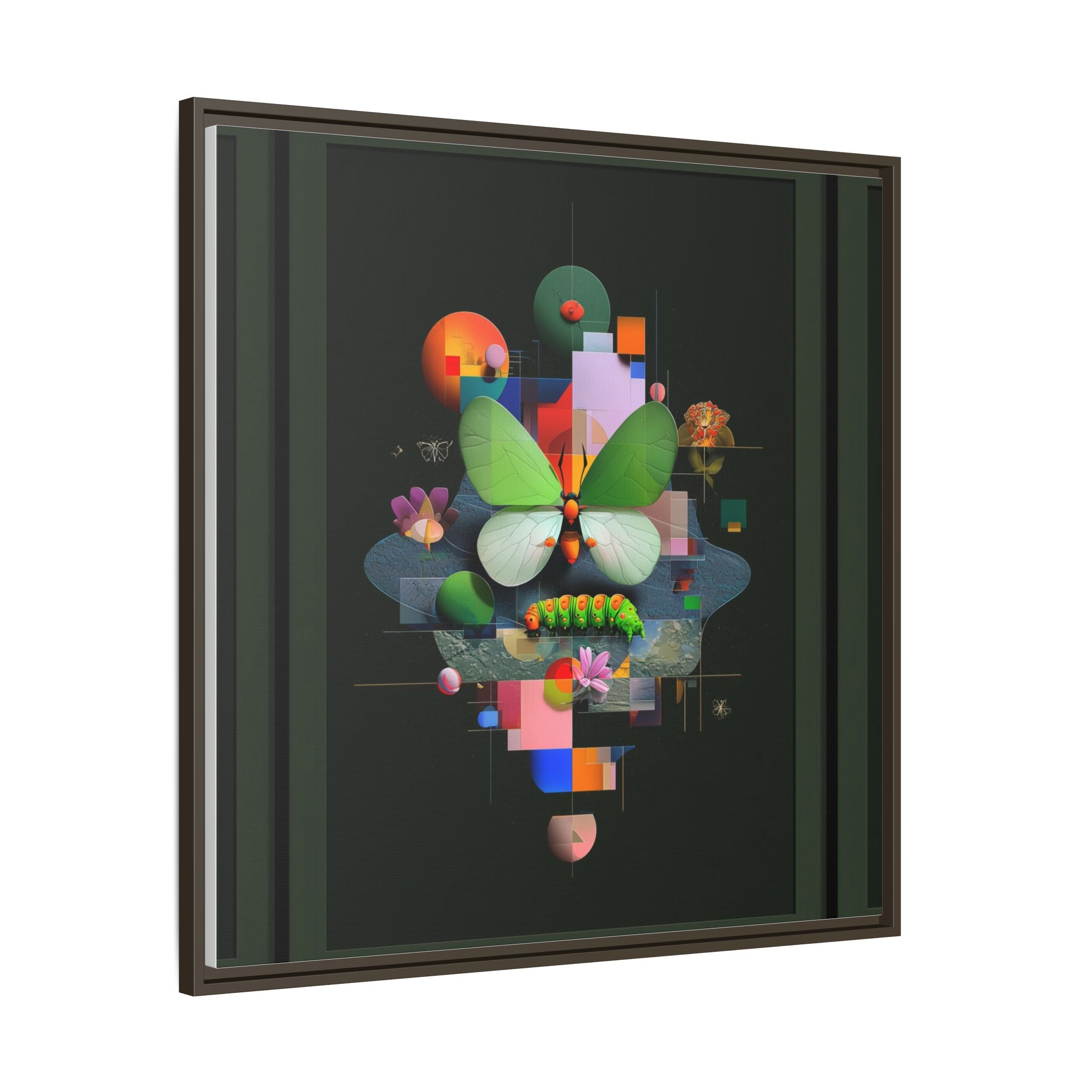 Metamorphosis Geometry Framed Print : Digital Nature Synthesis, Butterfly Abstraction   |  Personalized & Custom Orders Available