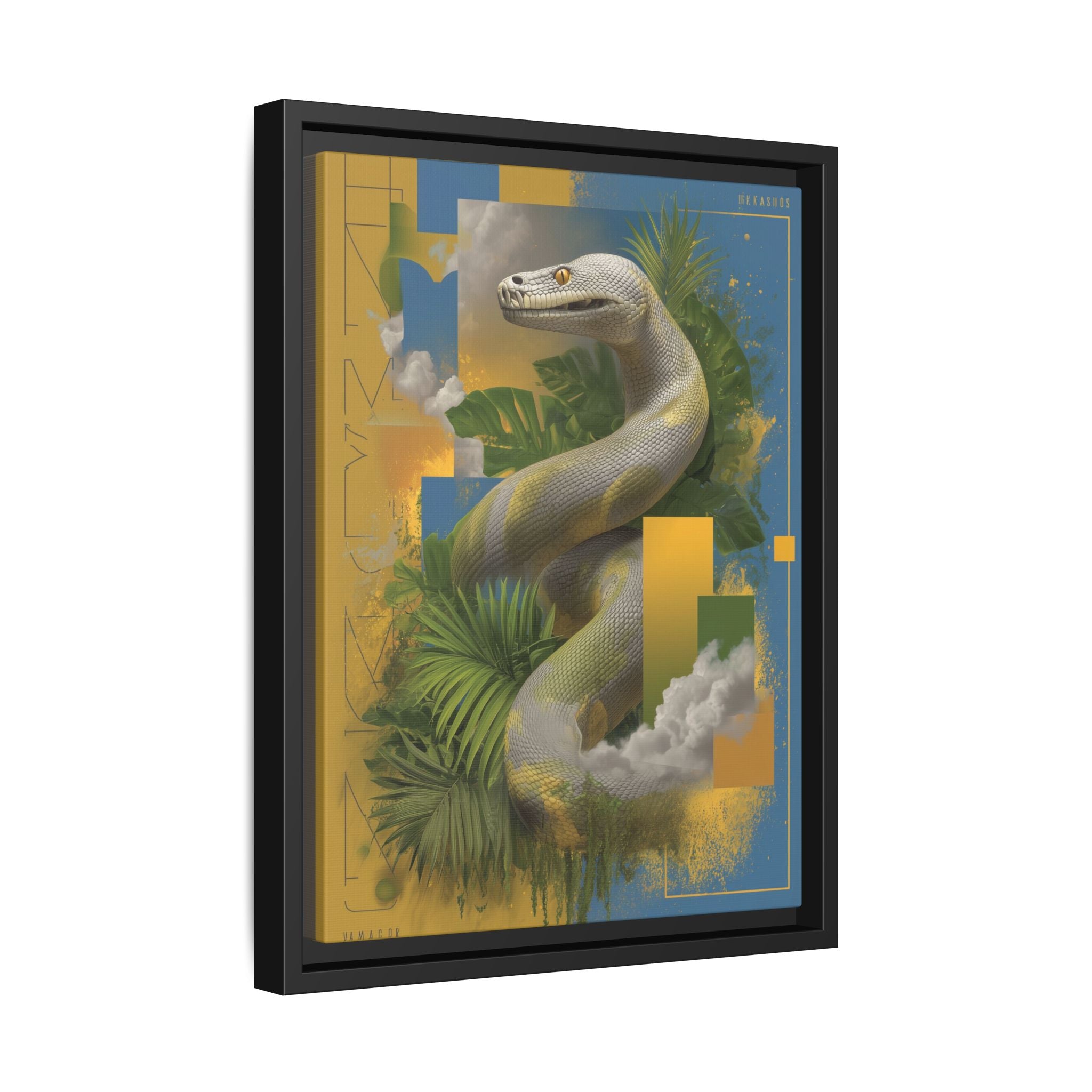 Serpent of Surreal Geometries: Tropical Hyperrealism, Digital Snake Illustration   |    Custom Orders Available