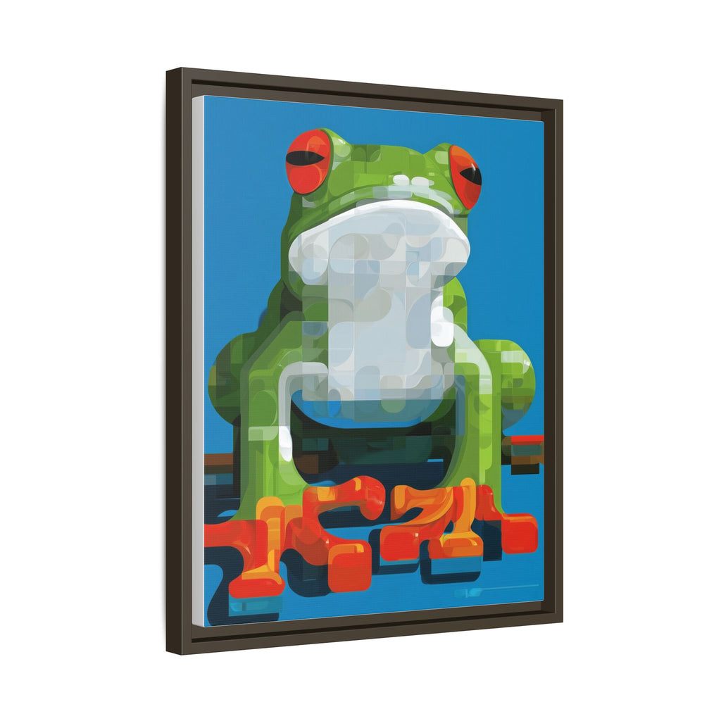 Mosaic Amphibian: Geometric Frog Portrait, Digital Pixel Art Illustration   |    Custom Orders Available