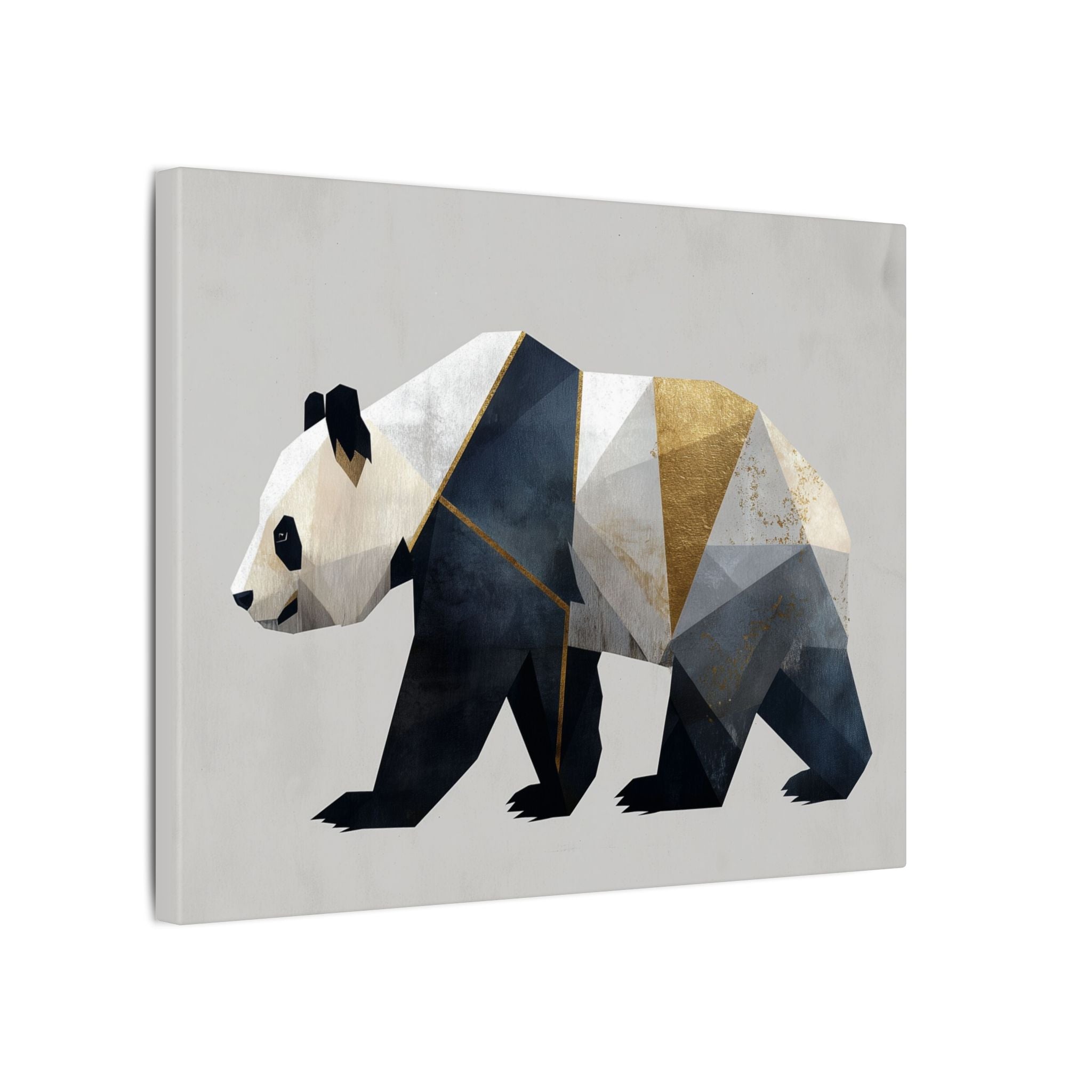 Geometric Panda Mosaic: Cubist Wildlife Art, Angular Polygon Design, Modern Metallic Illustration   |  Personalized & Custom Orders