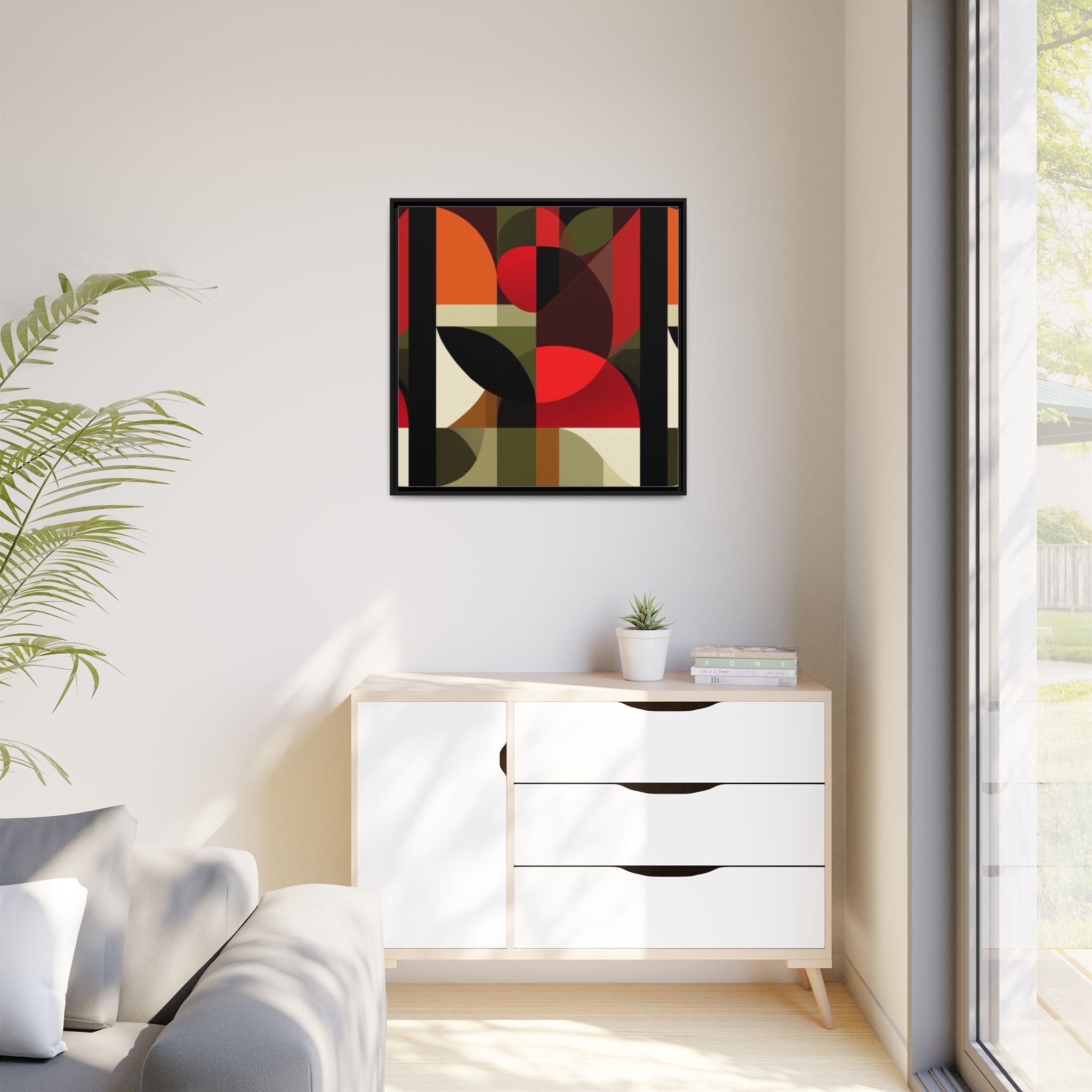 Geometric Fusion: Modern Abstract Composition, Cubist Color Blocks, Architectural Form Harmony   |   Custom Orders Accepted