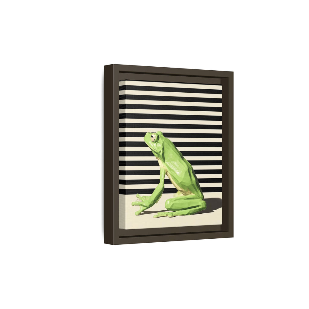 Geometric Frog Framed Print : Low-Poly Amphibian Design, Contemporary Minimalist Art   |  Personalized & Custom Orders Available