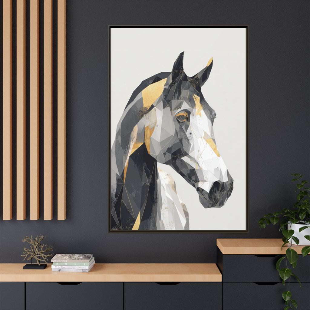 Geometric Equine Framed Print : Polygonal Horse Portrait, Modern Abstract Geometric Art   |  Personalized & Custom Orders Available