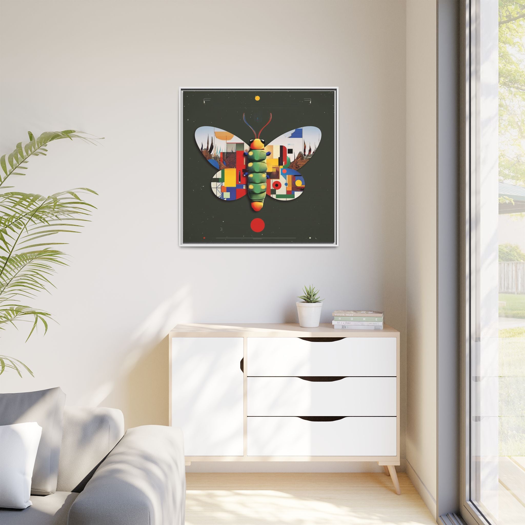 Geometric Butterfly: Bauhaus Digital Mosaic, Technological Nature Composition   |    Custom Orders Available