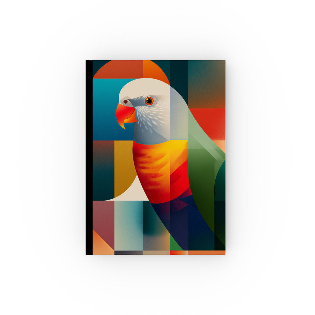Geometric Parrot: Cubist Color Explosion, Modern Avian Art Personalized Journal   |