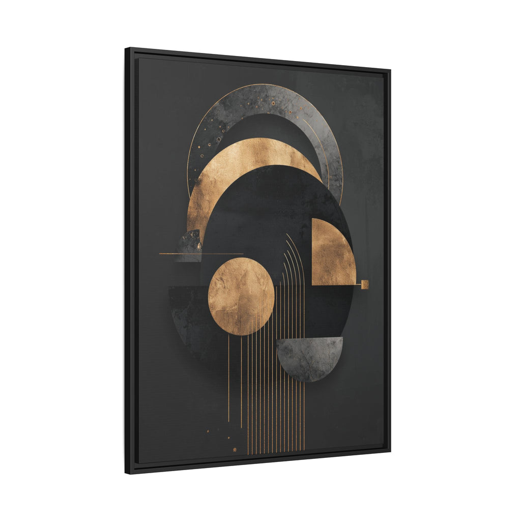 Geometric Resonance: Abstract Gold and Black Design, Minimalist Architectural Art, Modern Metallic Composition   |   Custom Orders Accepted