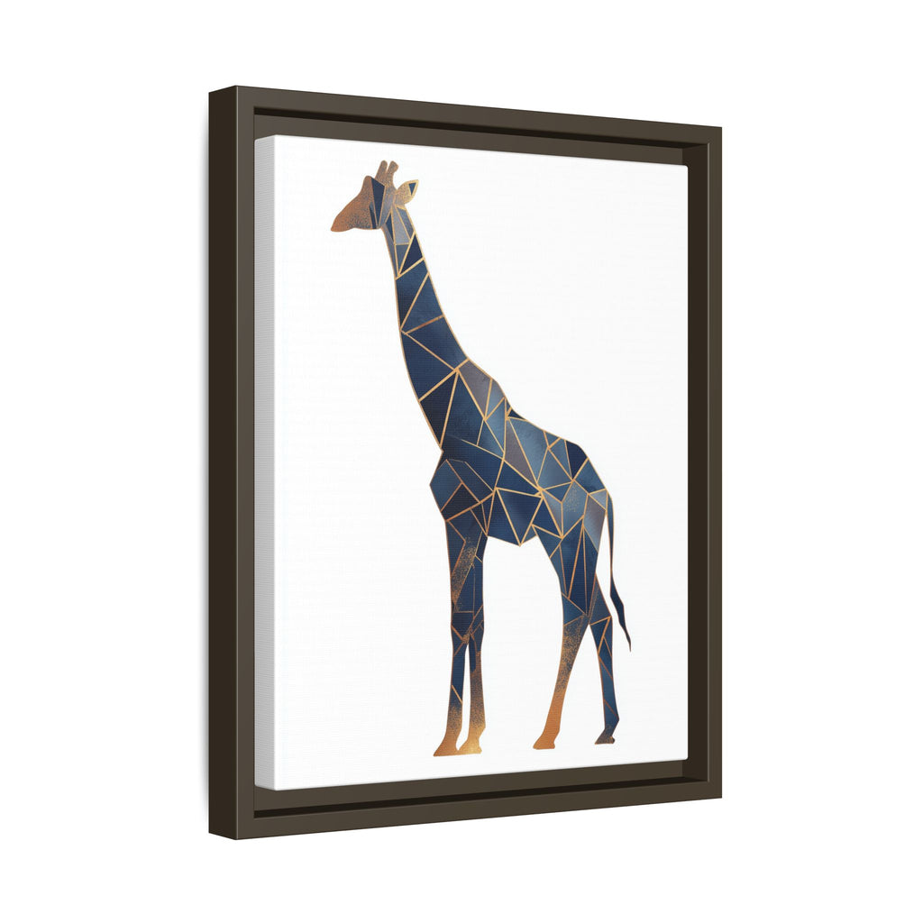 Geometric Giraffe Framed Print : Faceted Blue Mosaic, Modern Wildlife Art   |  Personalized & Custom Orders Available