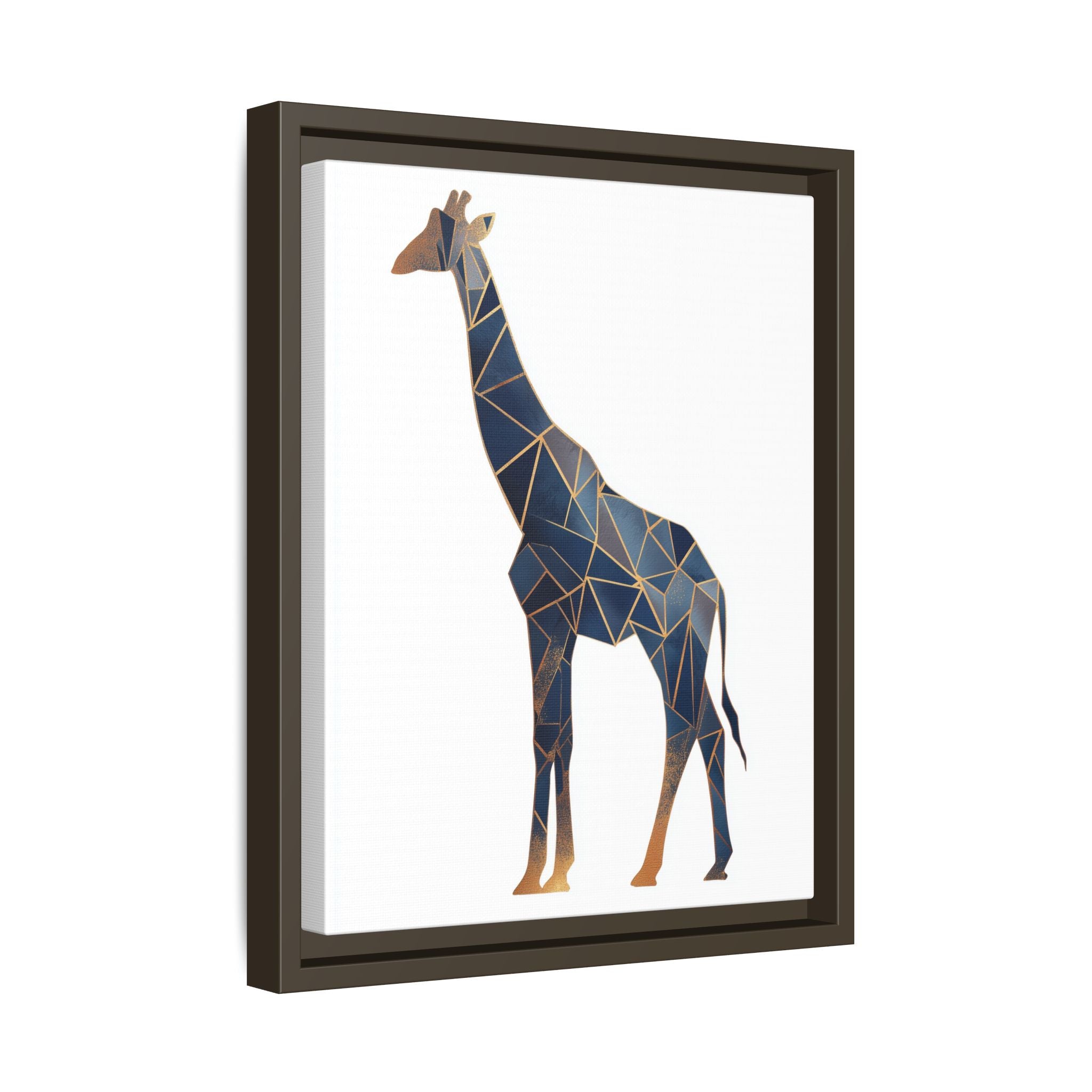 Geometric Giraffe Framed Print : Faceted Blue Mosaic, Modern Wildlife Art   |  Personalized & Custom Orders Available