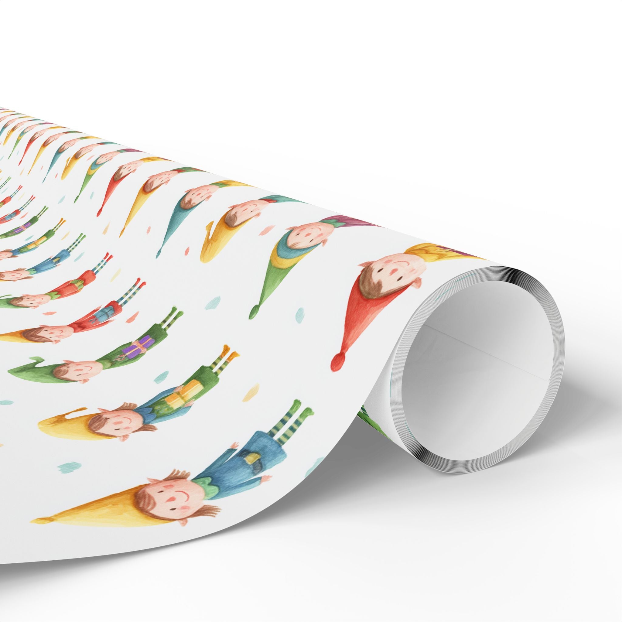 Christmas Elf Wrapping Paper Roll – Cute Holiday Gift Wrap with Elves & Presents