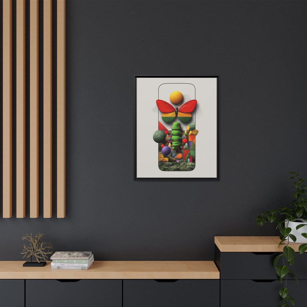Metamorphosis Framed Print : Geometric Nature Transformation, Vibrant Butterfly Composition   |  Personalized & Custom Orders Available