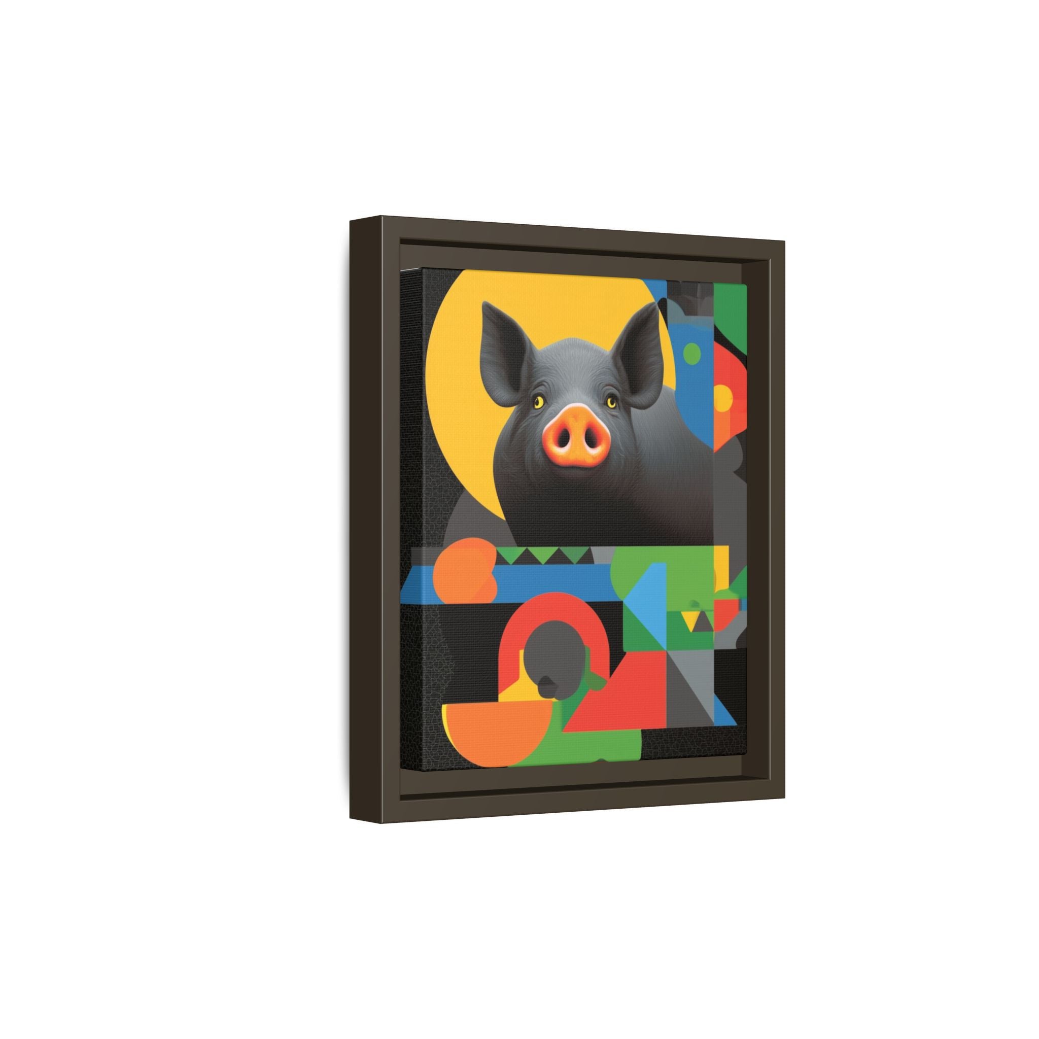 Geometric Pig Poster: Abstract Graphic Design, Colorful Modernist Composition   |    Custom Orders Available