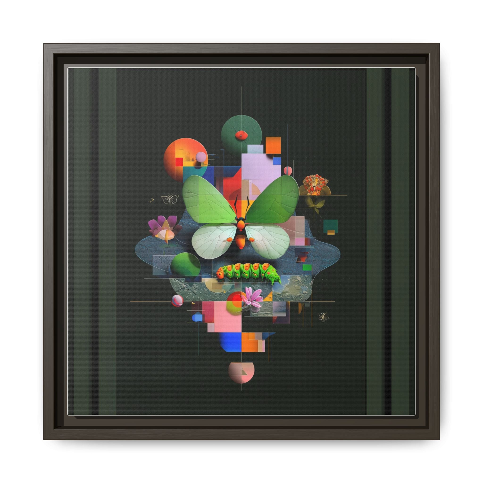 Metamorphosis Geometry Framed Print : Digital Nature Synthesis, Butterfly Abstraction   |  Personalized & Custom Orders Available