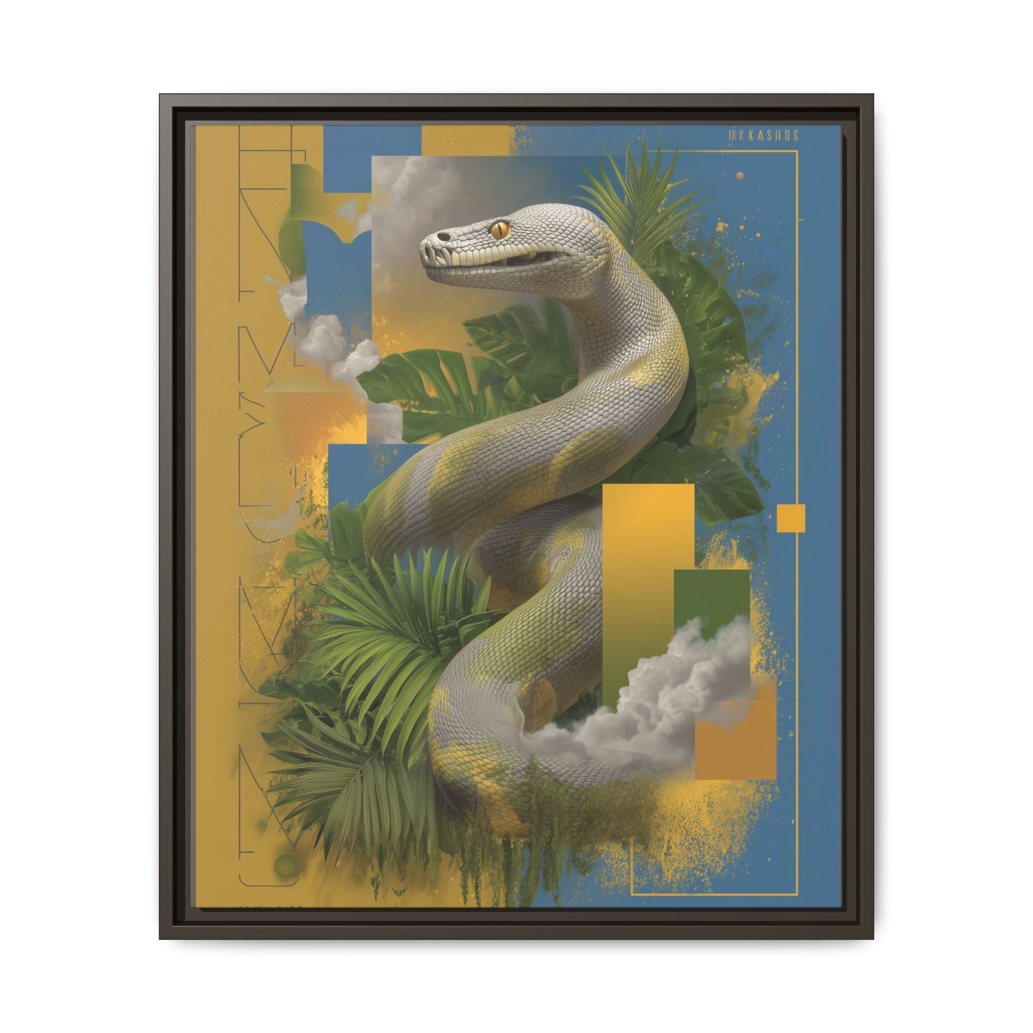 Serpent of Surreal Geometries: Tropical Hyperrealism, Digital Snake Illustration   |    Custom Orders Available