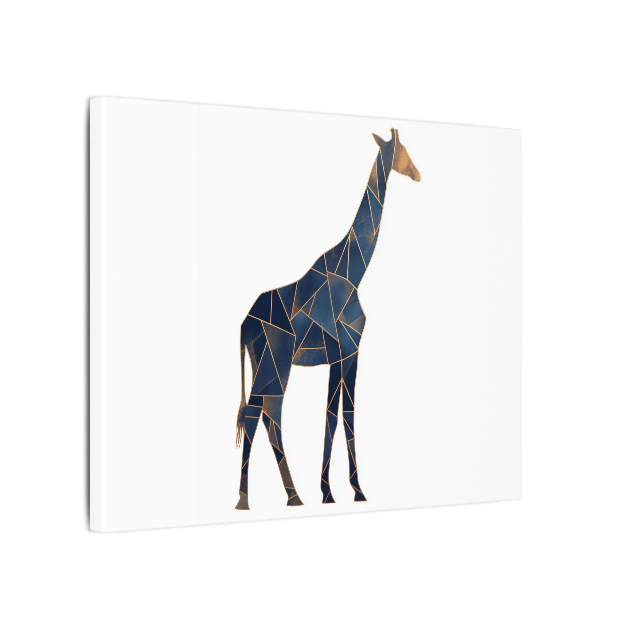 Geometric Giraffe: Mosaic Animal Portrait, Blue Triangular Design, Contemporary African Wildlife Art   |  Personalized & Custom Orders