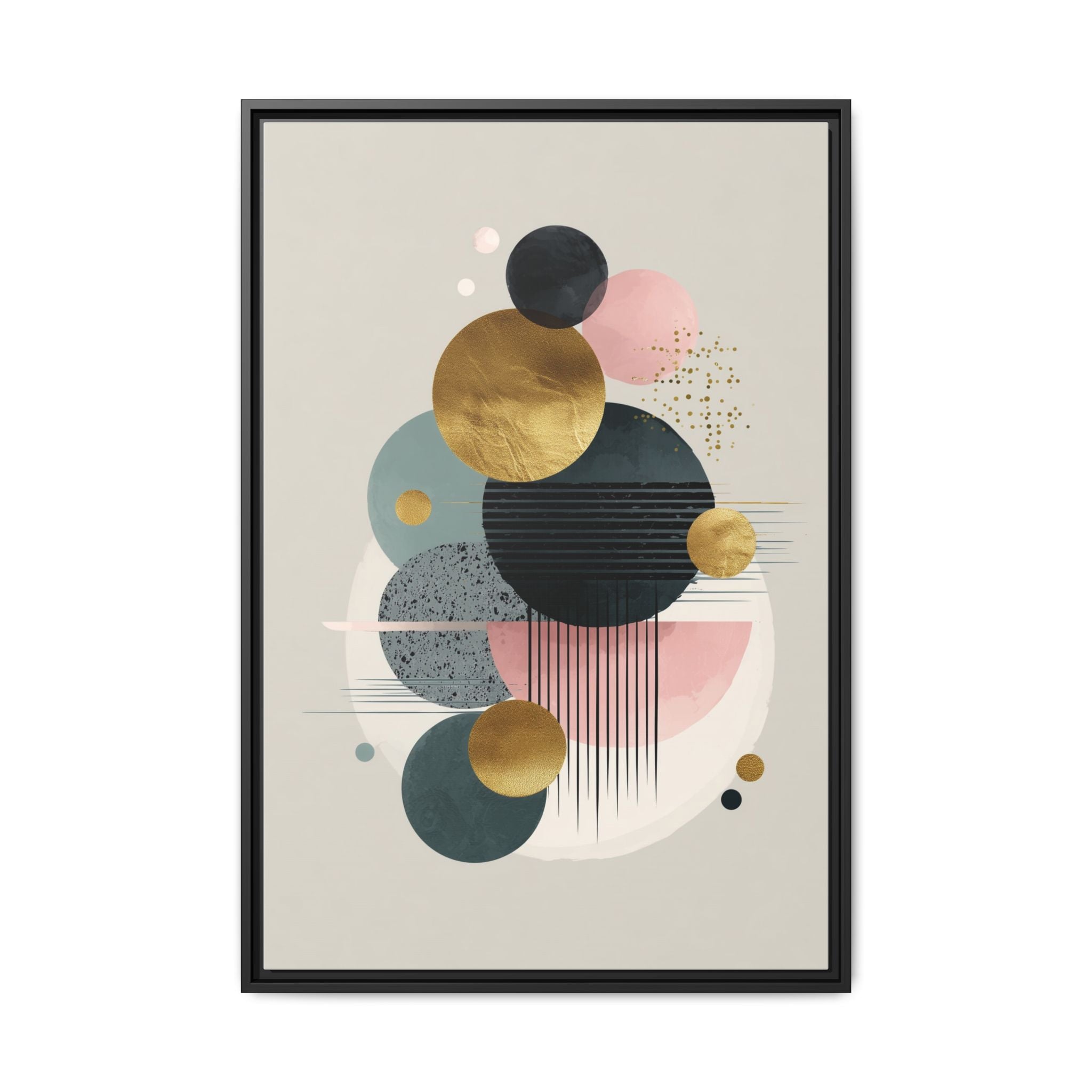 Geometric Harmony: Intersecting Circles, Mid-Century Modern Design, Abstract Metallic Composition   |   Custom Orders Accepted