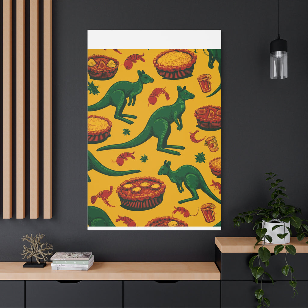 Kangaroo Canvas Wall Art, Vibrant Animal Decor, Unique Gift for Nature Lovers, Fun Kitchen Wall Hanging, Australian Themed Art