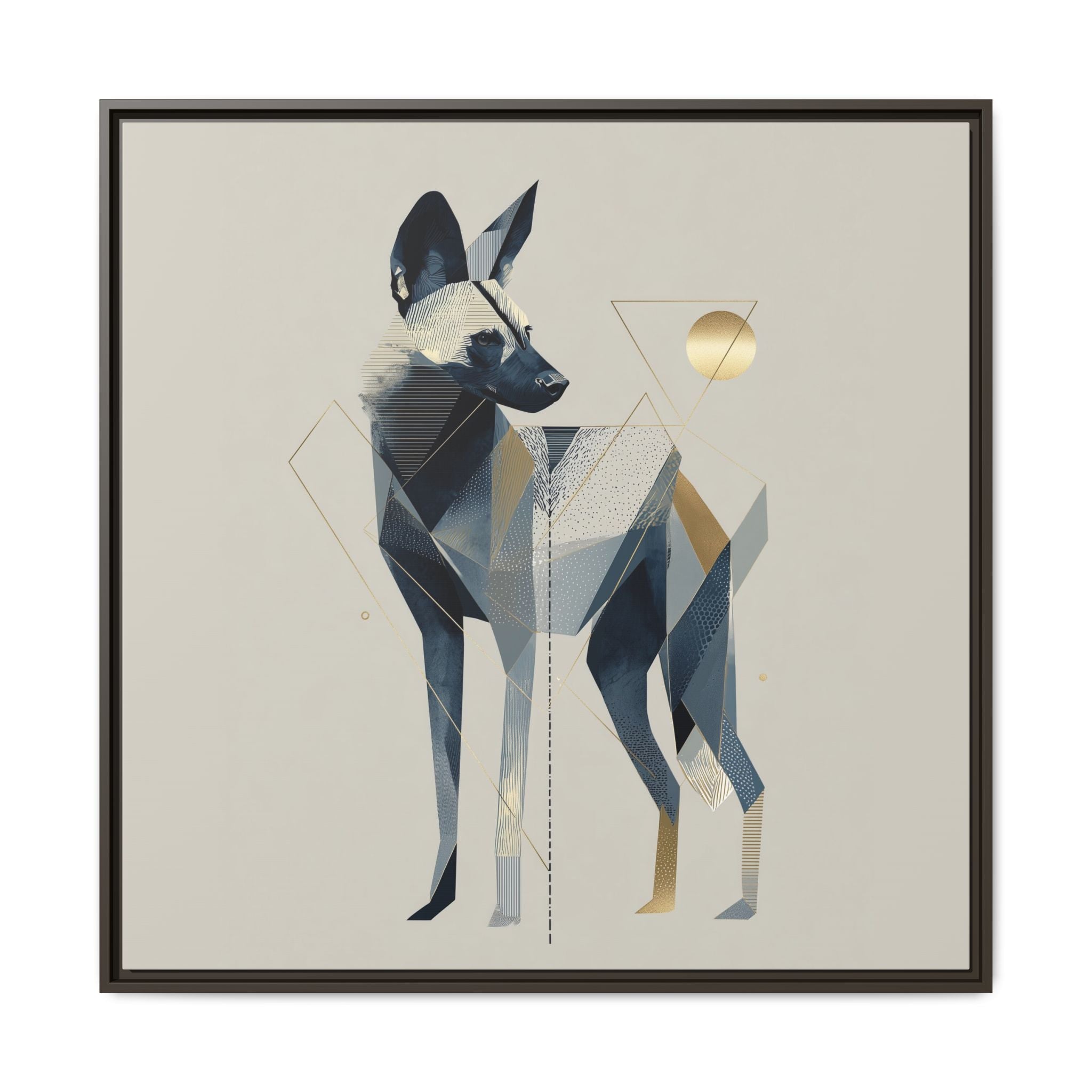 Canine Geometry: Fragmented African Wild Dog Portrait, Modern Graphic Design Study   |  Personalized & Custom Orders Available