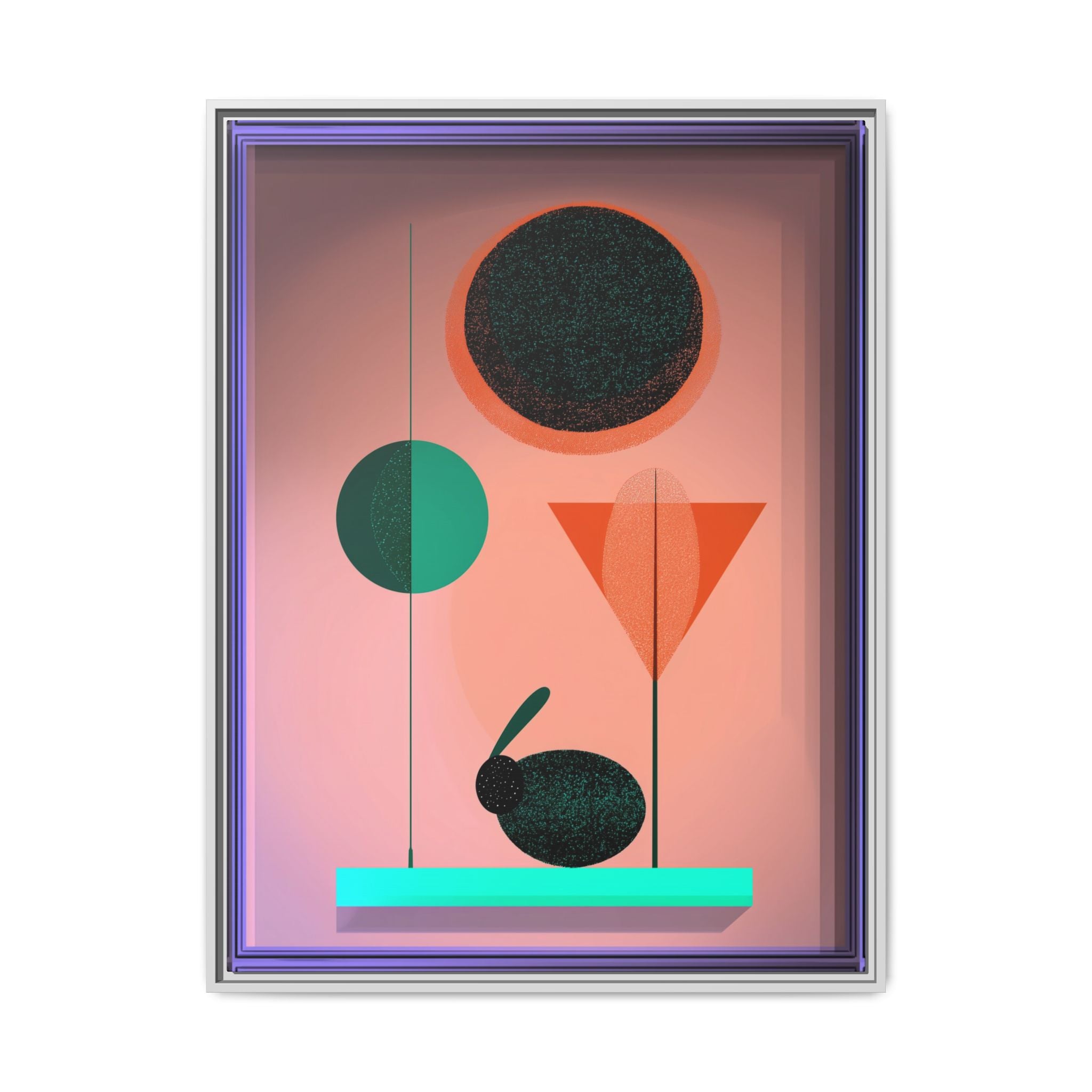 Geometric Harmony: Abstract Minimalist Composition, Organic Shapes and Color Play, Geometric Design with Teal and Orange Palette   |