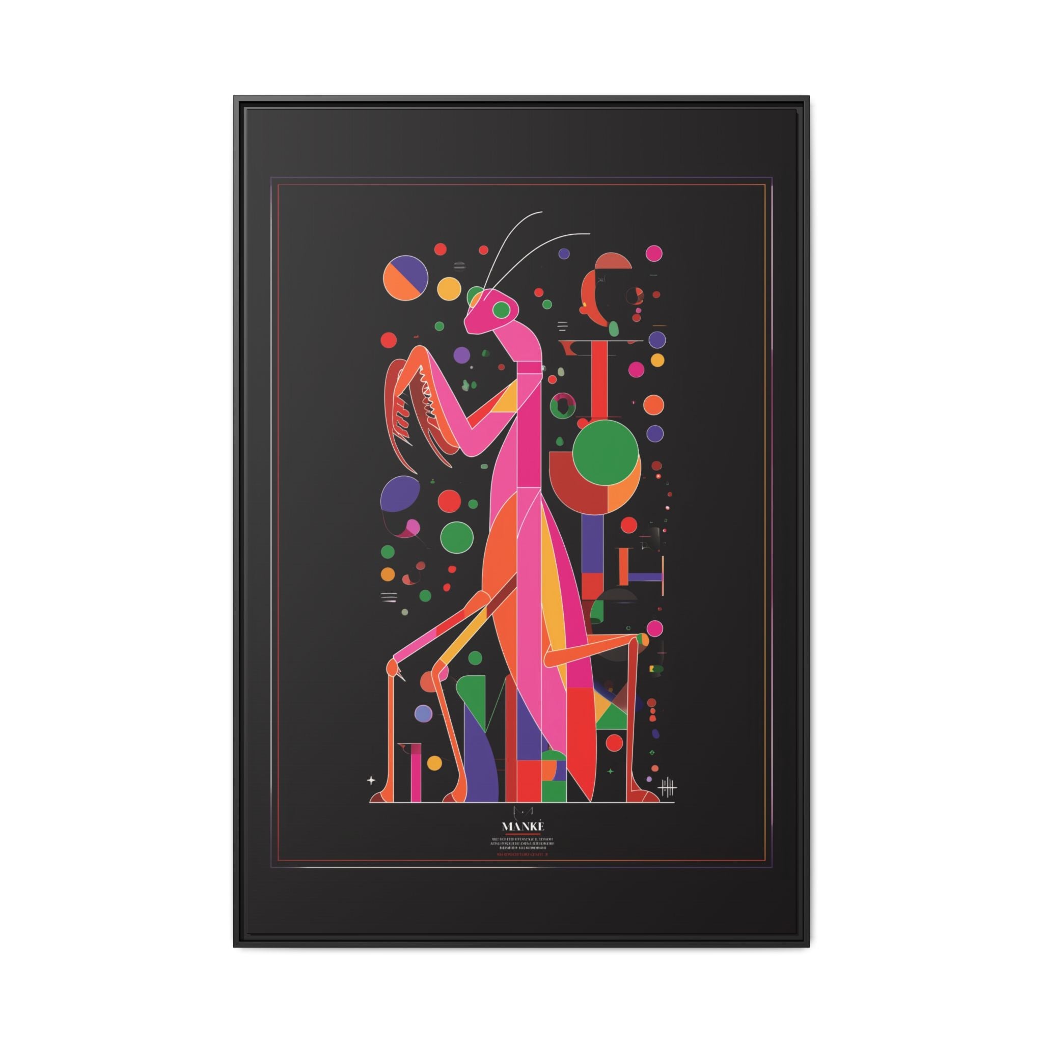 MANKE: Geometric Praying Mantis, Cubist Color Block Design   |    Custom Orders Available