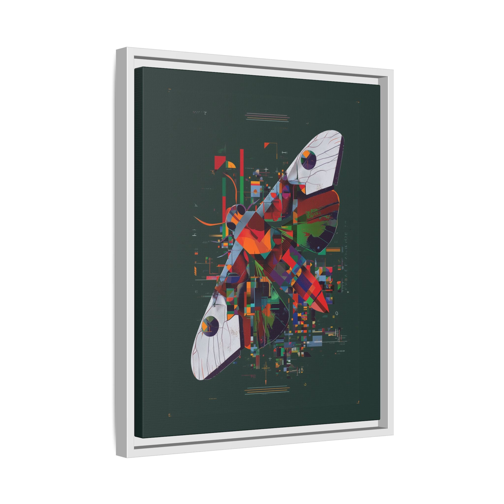 Digital Metamorphosis Framed Print: Geometric Butterfly Abstrac, Cubist Technological   |  Personalized & Custom Orders Available