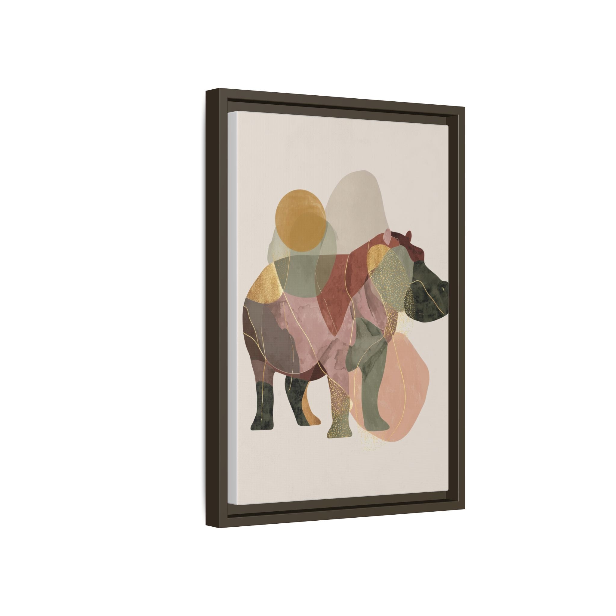 Fragmented Hippopotamus: Geometric Abstract Art, Minimalist Animal Portrait   |  Personalized & Custom Orders Available