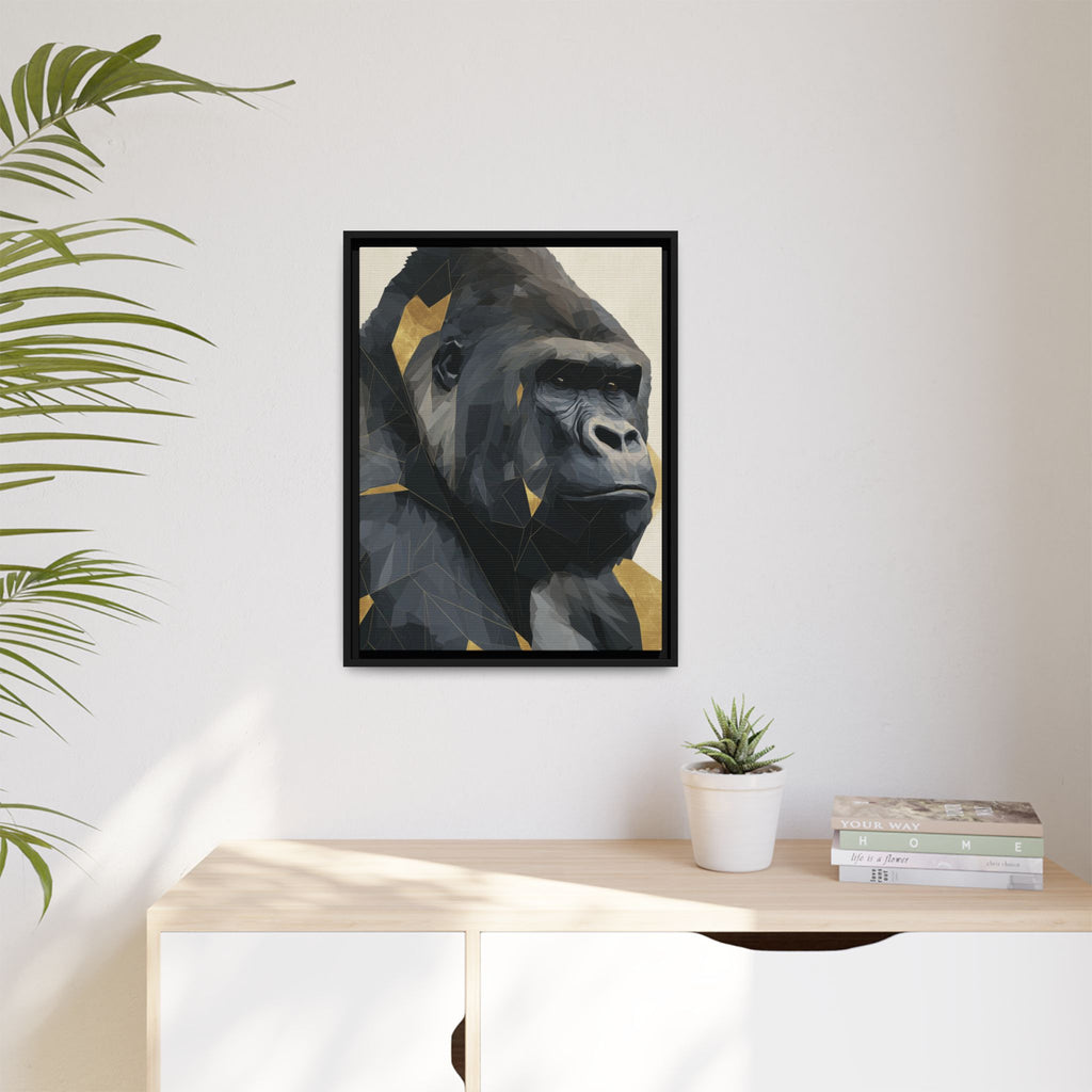 Primal Geometry: Polygonal Gorilla Portrait, Modern Metallic Wildlife Art   |  Personalized & Custom Orders Available