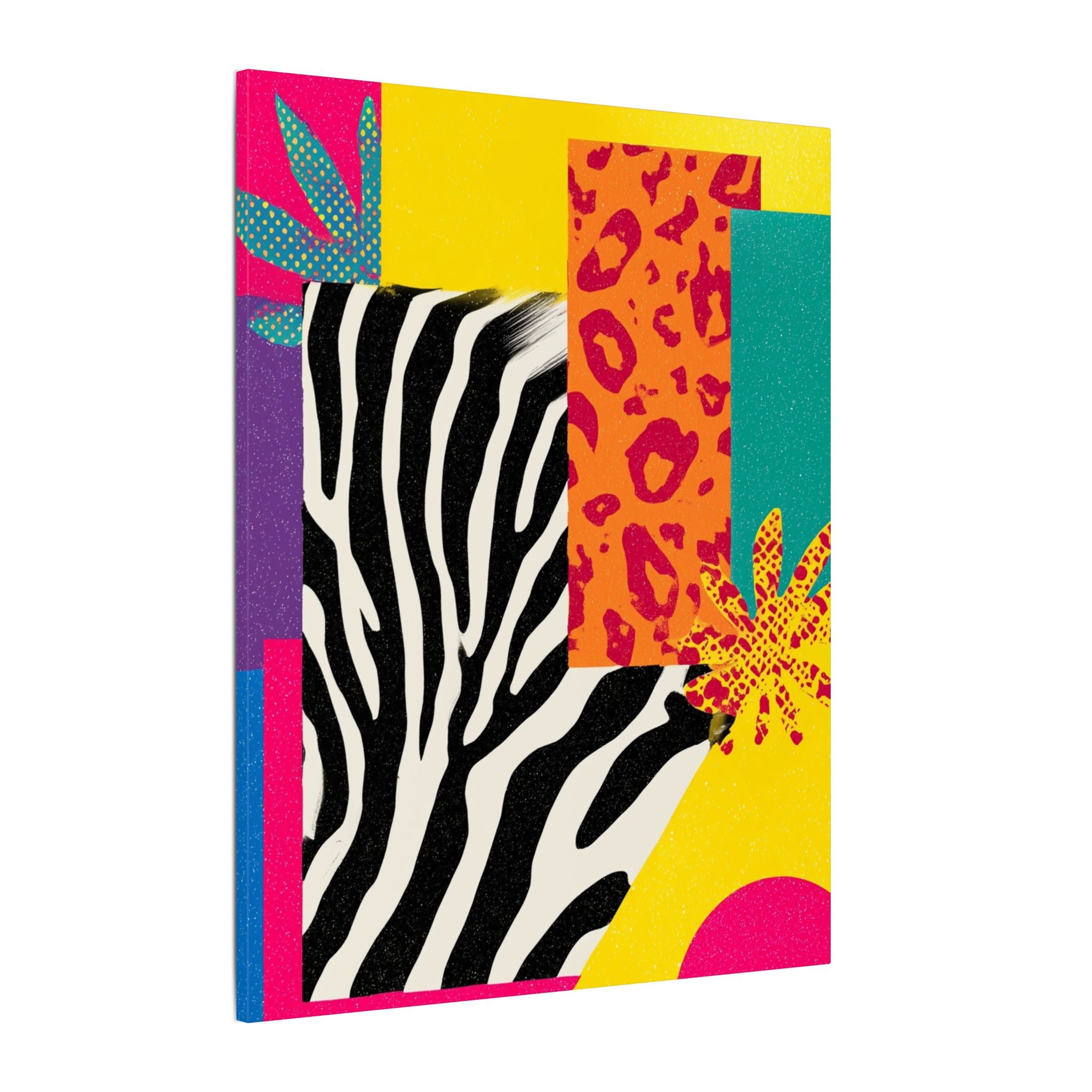 Copy of Pop Geometry: Zebra Leopard Fusion, Geometric Color Block, Modern Abstract Design   |   Custom Orders Accepted