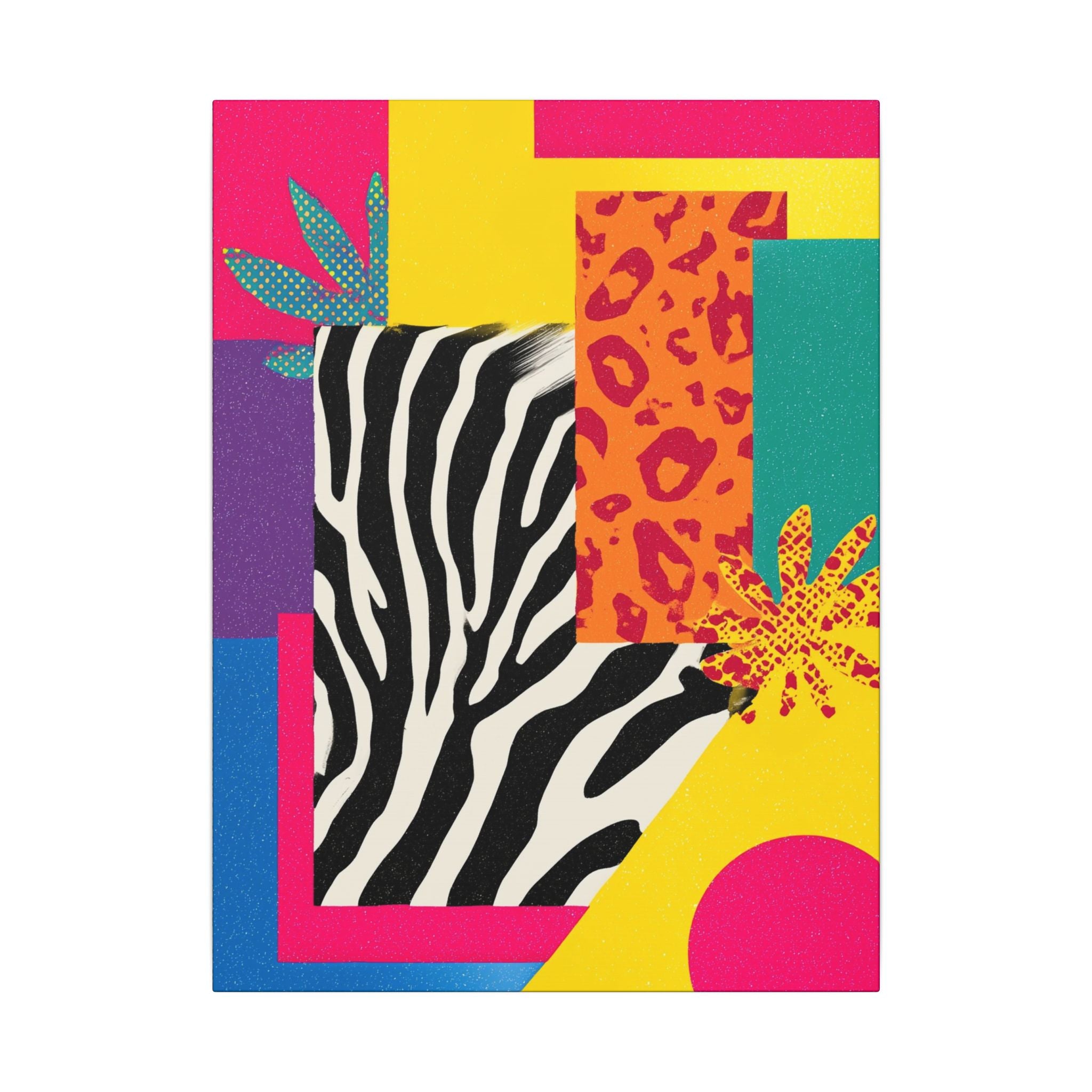 Pop Geometry: Zebra Leopard Fusion, Geometric Color Block, Modern Abstract Design   |   Custom Orders Accepted