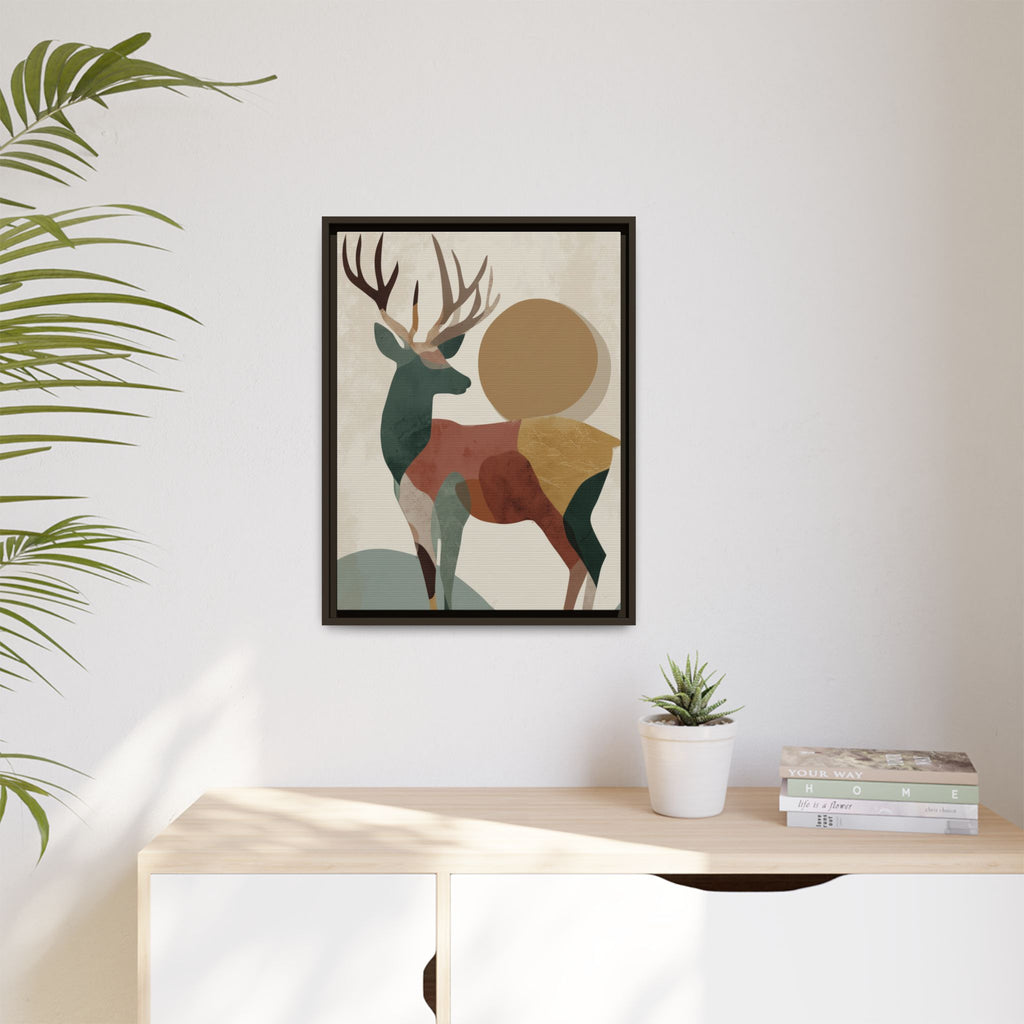 Geometric Deer Mosaic Framed Print : Modern Abstract Wildlife Art, Minimalist Nature Print   |  Personalized & Custom Orders Available