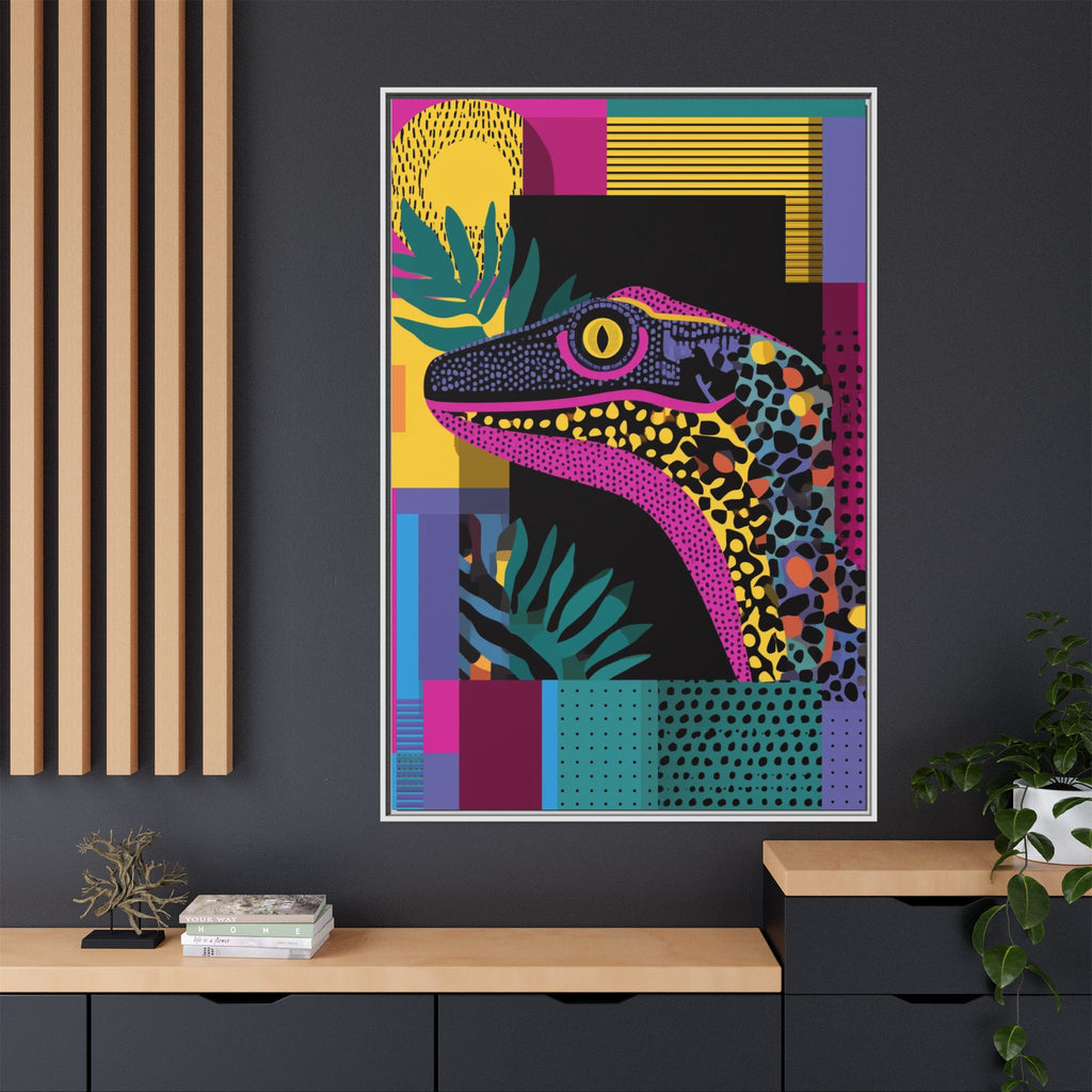 Raptor Kaleidoscope: Pop Art Dinosaur Portrait, Graphic Design Exotic Creature   |  Personalized & Custom Orders Available