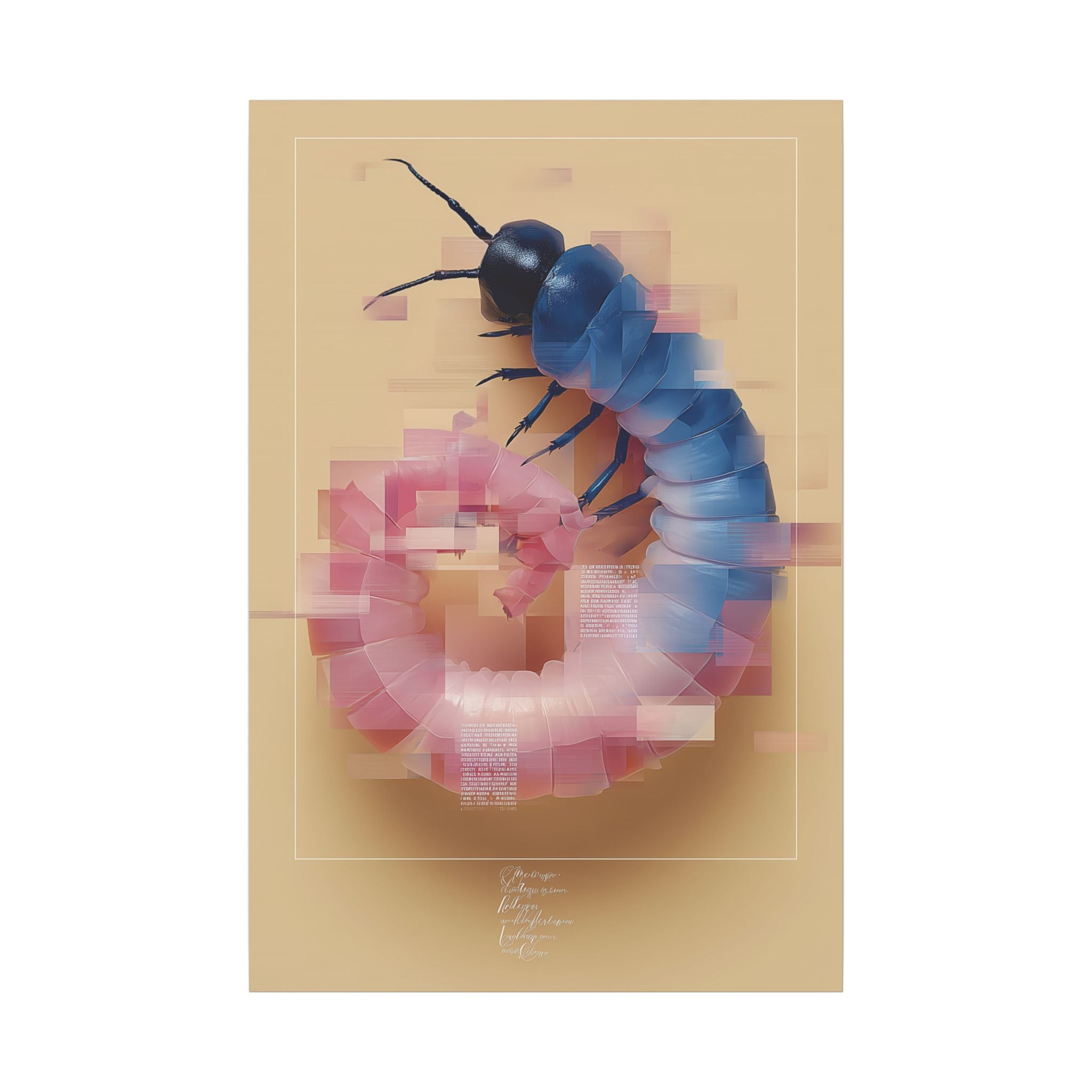 Pixelated Metamorphosis: Digital Deconstruction, Geometric Beetle Study   |    Custom Orders Available