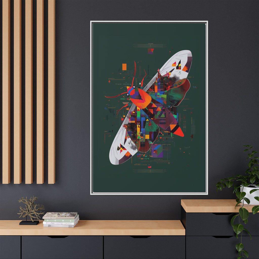 Digital Metamorphosis Framed Print : Geometric Butterfly Synthesis, Technological Nature Rendering   |   Custom Orders Available