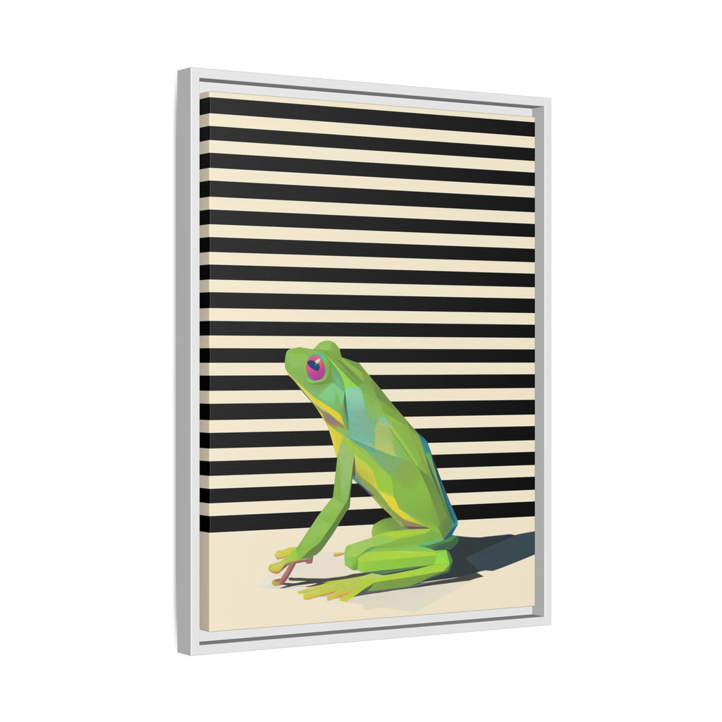 Stylized Frog Portrait Framed Print , Minimalist Pop Art Design   |  Personalized & Custom Orders Available