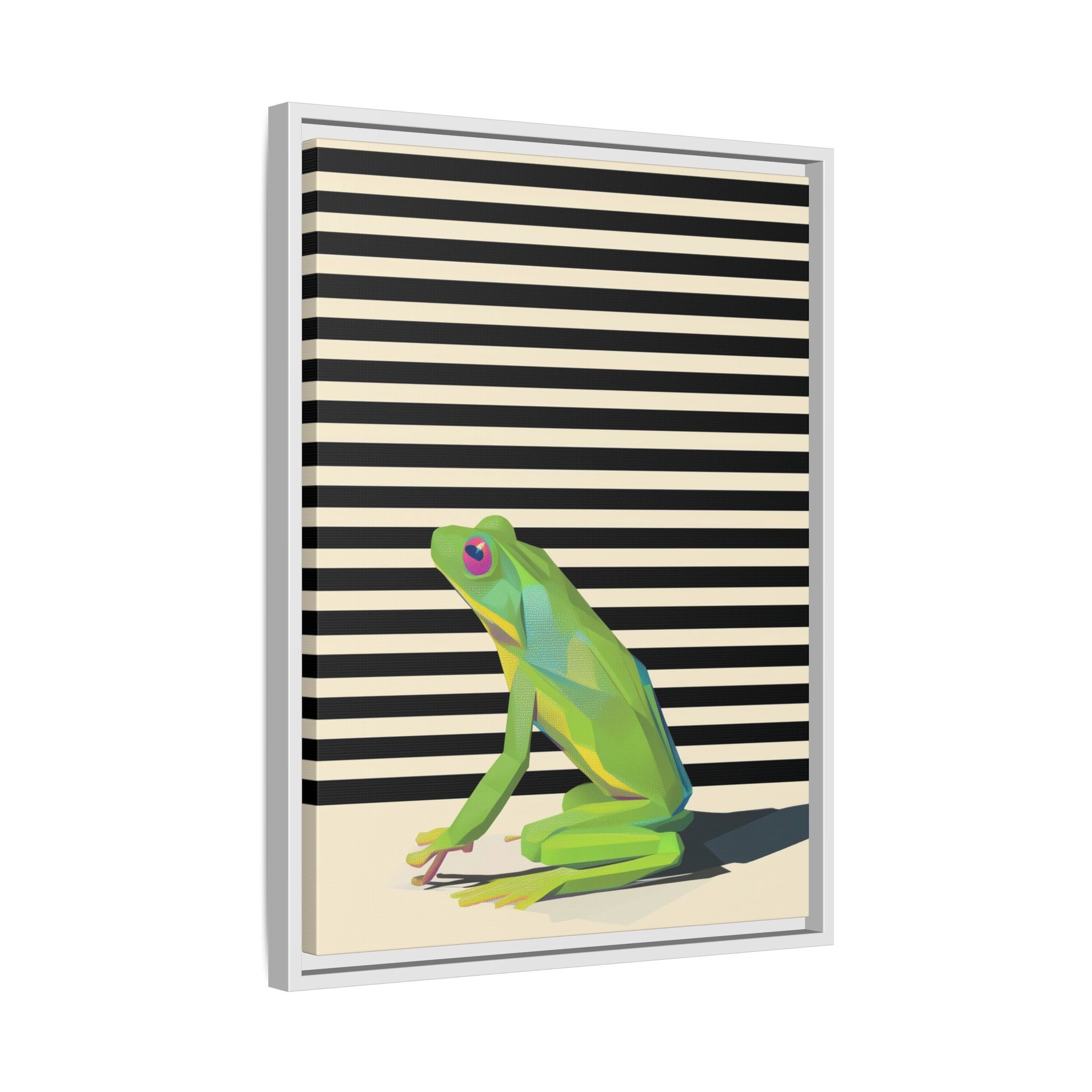 Stylized Frog Portrait Framed Print , Minimalist Pop Art Design   |  Personalized & Custom Orders Available