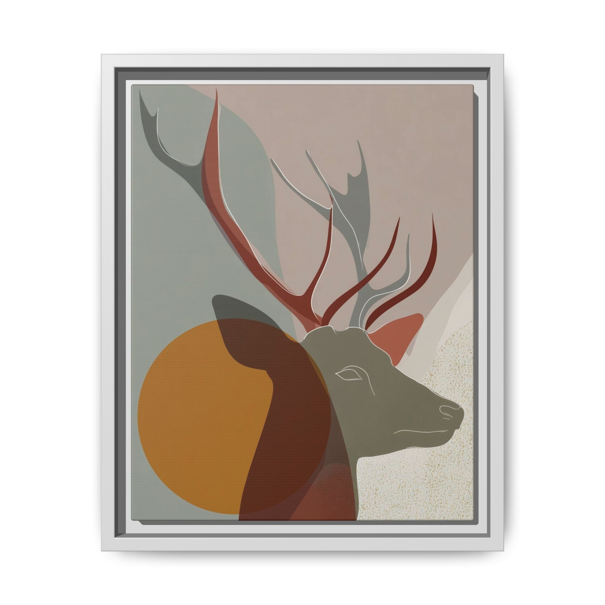 Rustic Reverie Framed Print : Minimalist Deer Profile, Contemporary Graphic Art Print   |  Personalized & Custom Orders Available