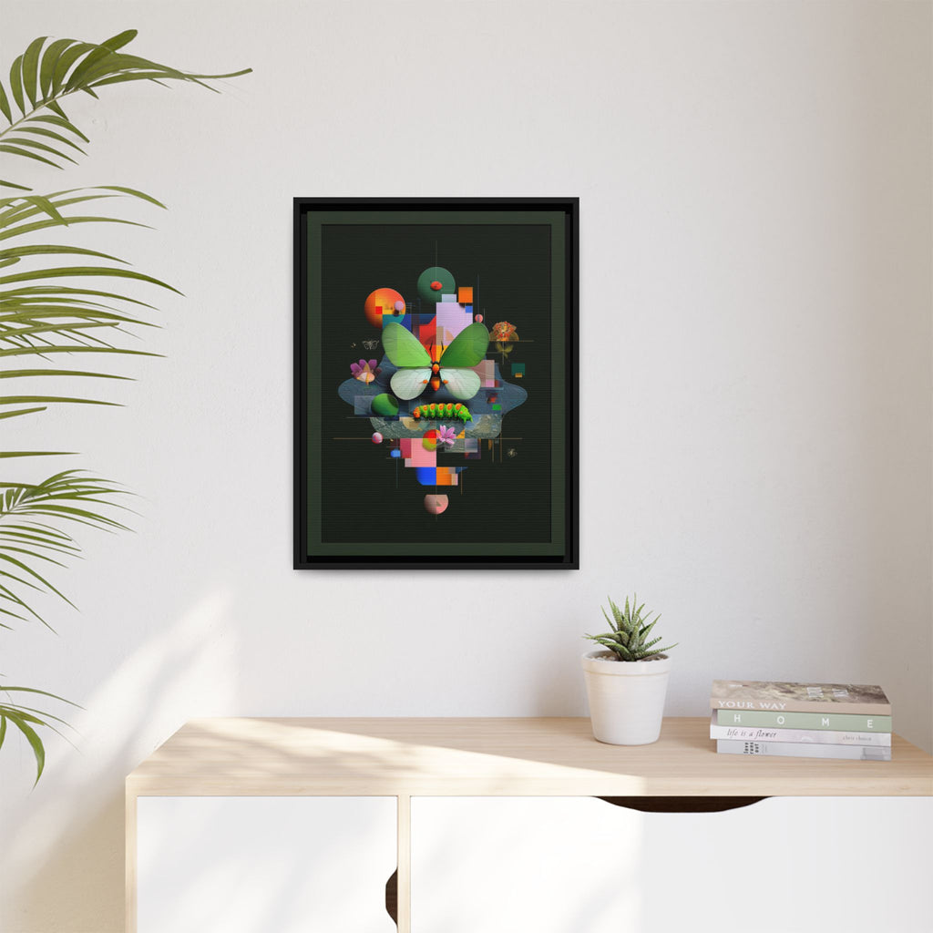Metamorphosis Geometry Framed Print : Digital Nature Synthesis, Butterfly Abstraction   |  Personalized & Custom Orders Available