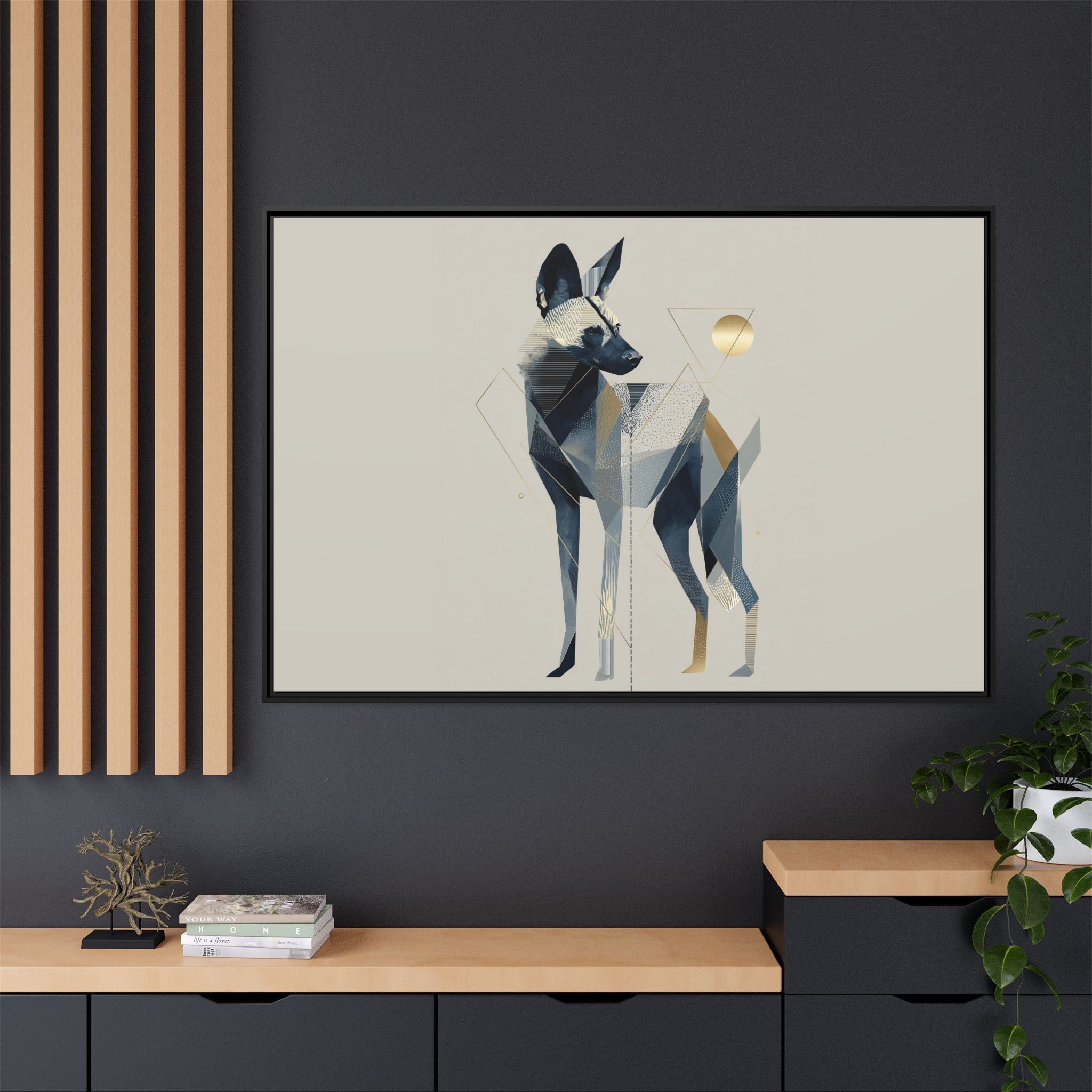 Canine Geometry: Fragmented African Wild Dog Portrait, Modern Graphic Design Study   |  Personalized & Custom Orders Available